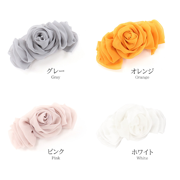 NATURAL BERRY ローズモチーフバレッタ バレッタ 韓国 大きめ