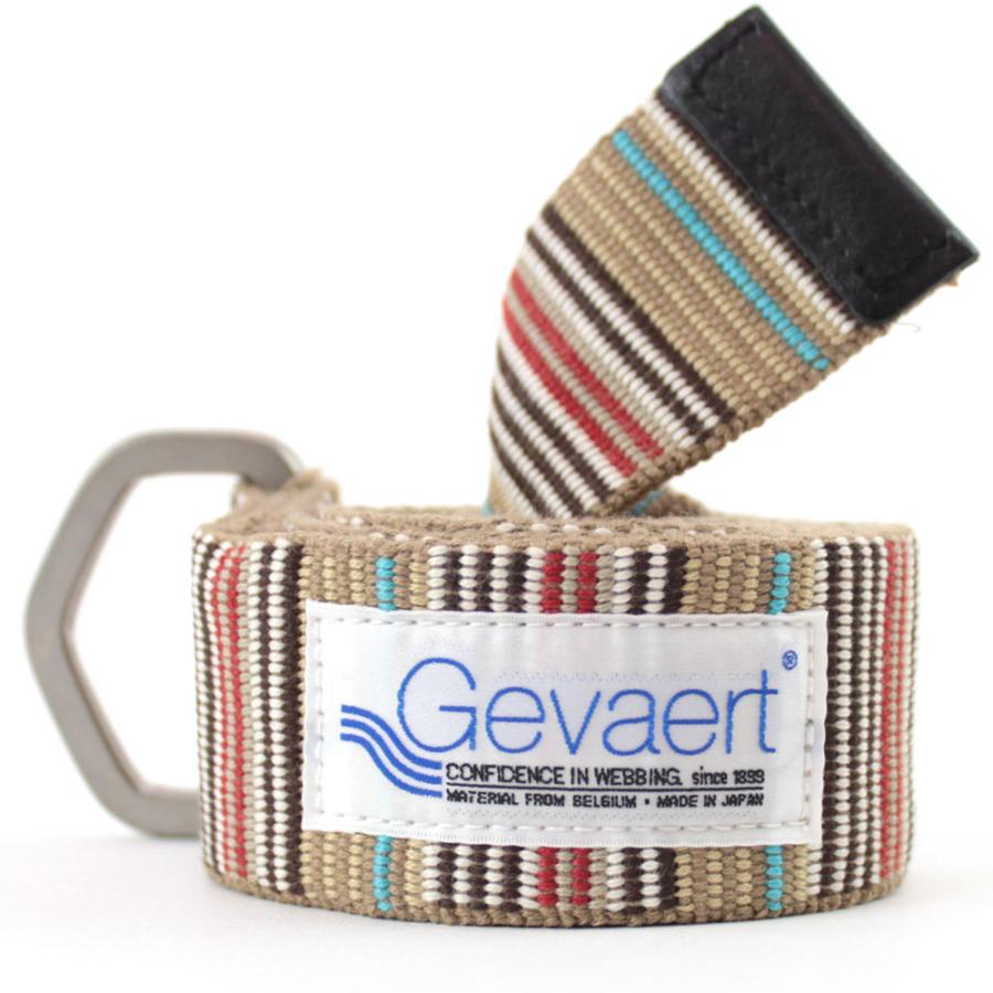 GEVAERT BANDWEVERIJ ゲバルト バンドウェーボン ダブルリングマルチストライプベルト キャンバスベルト 布 メンズ レディース|naturalberry|07