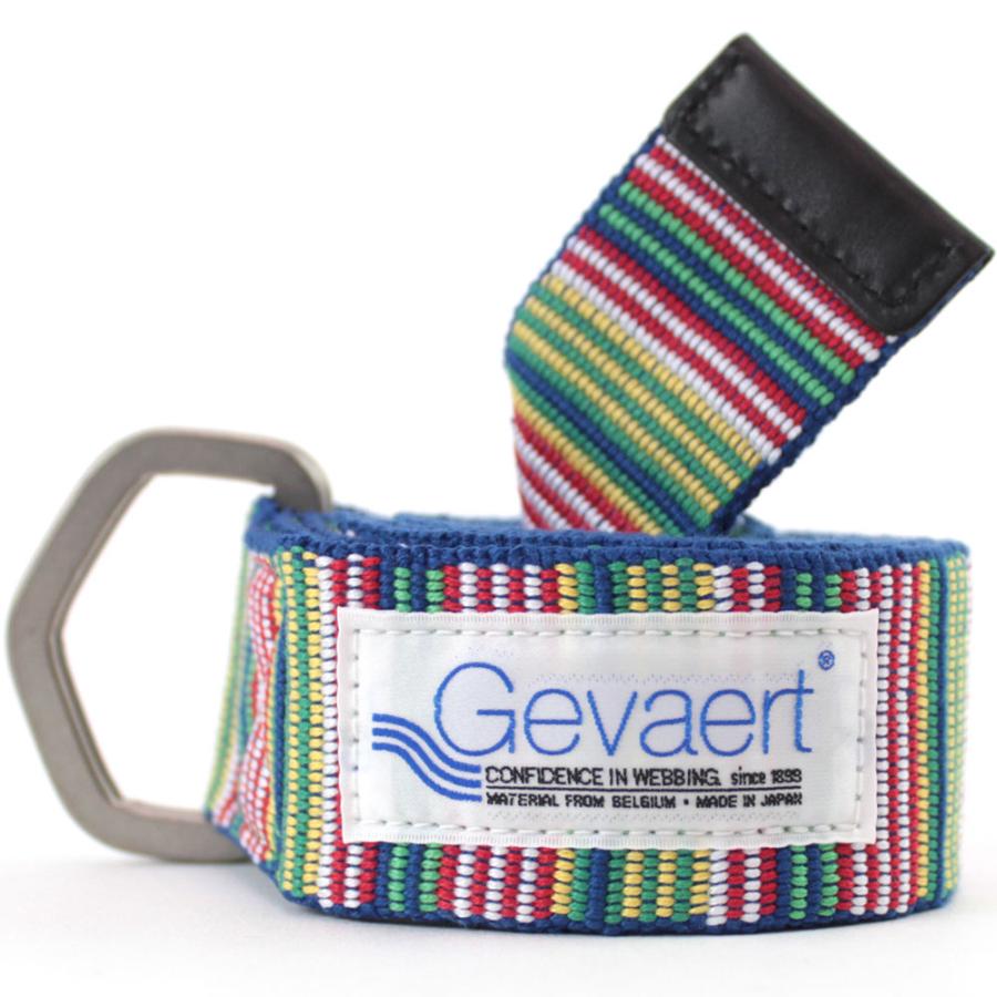 GEVAERT BANDWEVERIJ ゲバルト バンドウェーボン ダブルリングマルチストライプベルト キャンバスベルト 布 メンズ レディース|naturalberry|10