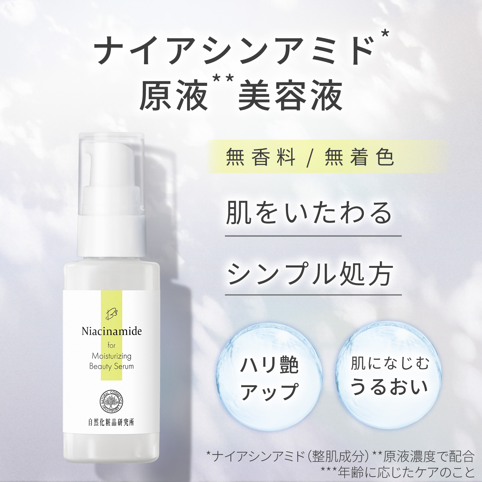 自然化粧品研究所 ナイアシンアミド原液美容液 30mL ポンプボトル