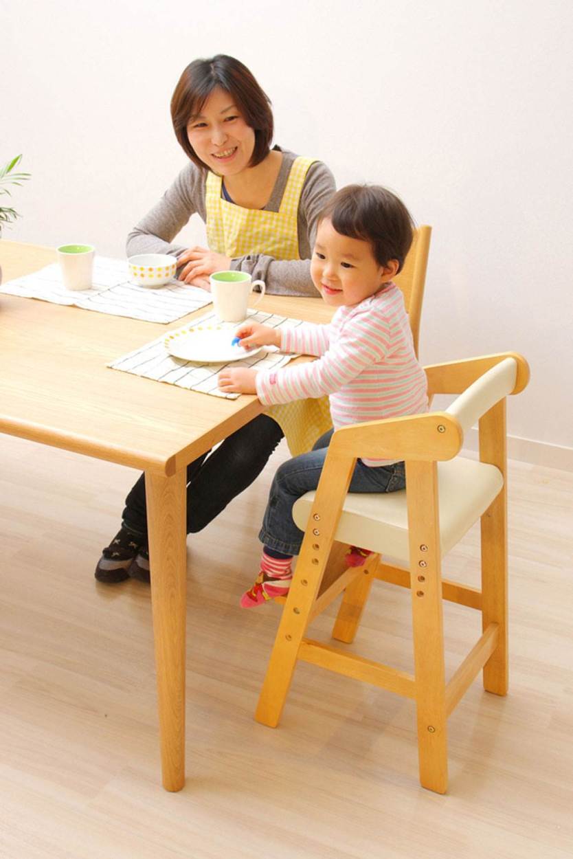 子供用 ハイチェア 椅子 学習椅子 リビング ３段階 座面 足置き 高さ
