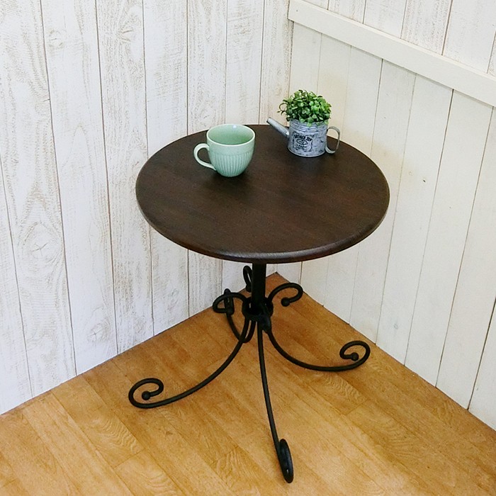 サイドテーブル 丸 猫 アイアン 脚 幅 48 奥行 高さ 54 cm おしゃれ