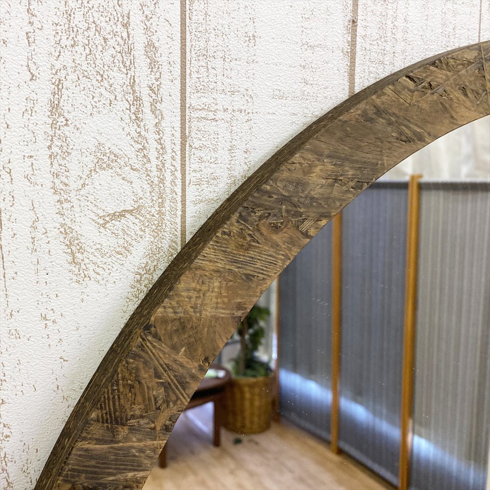 鏡 壁掛け 丸 80cm 飛散防止加工 日本製 大きい : ナチュラル 鏡 壁掛け 丸 80cm 飛散防止加工 日本製 大きい : ナチュラル