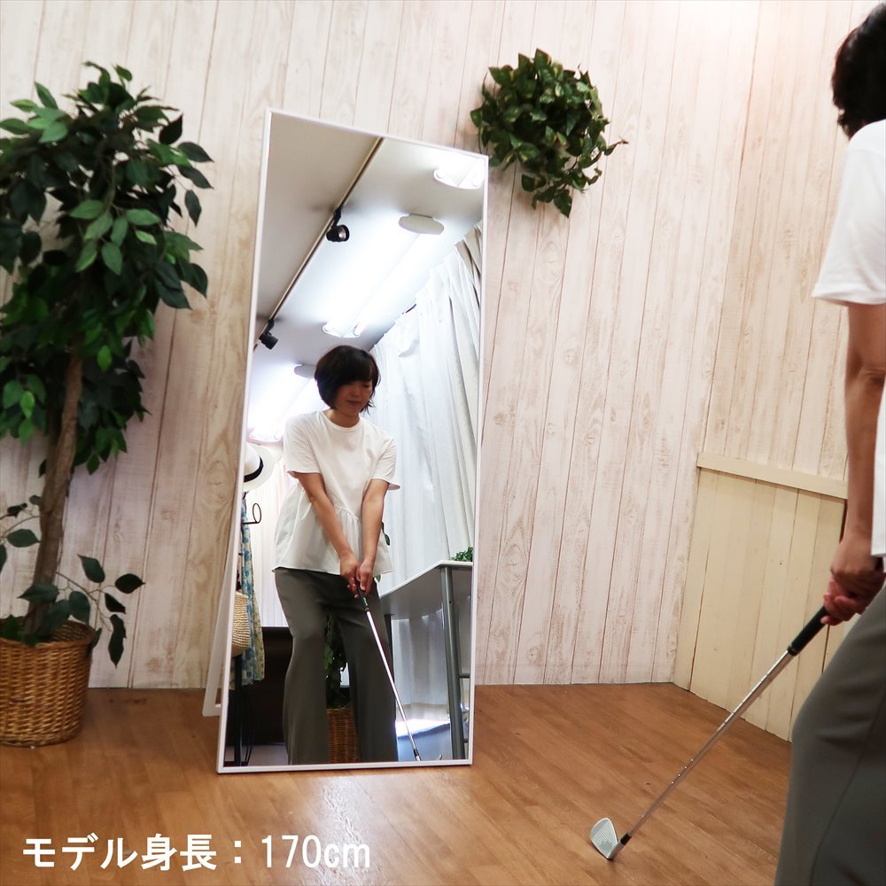 鏡 スタンドミラー 全身鏡 大きい 姿見 全身 大型 細枠 フレーム 幅 60