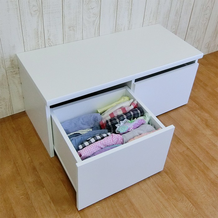   おしゃれ 日本製 ベンチチェスト 収納ベンチ 座れる デスク リビング 廊下 幅90 画像