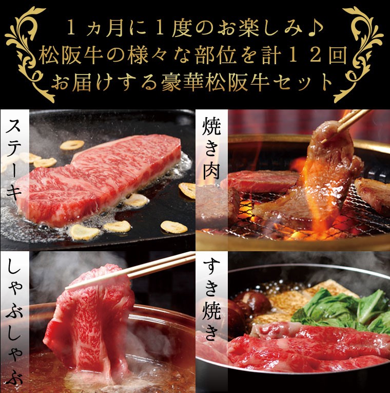 景品 セット ビンゴ 二次会 肉 松阪牛 目録 1年分コース（12回お届け） 129,600円 （コンペ 忘年会 新年会 イベント） 特大パネル
