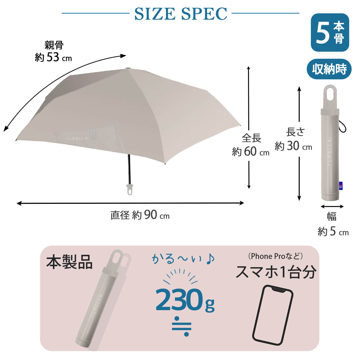 NAKATANI（中谷） 特価 折りたたみ傘 晴雨兼用 TUMBLLA ボトル型ケース