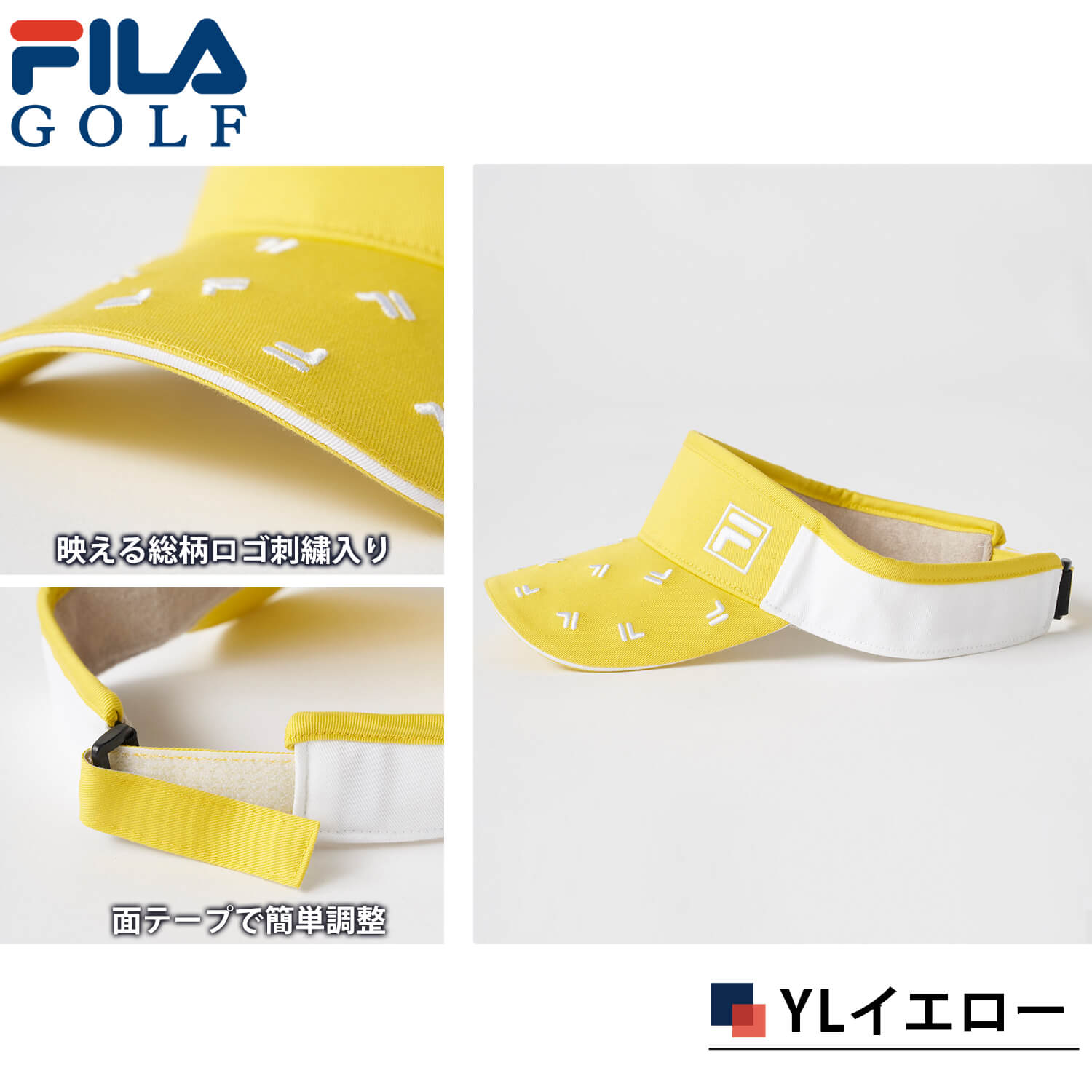 FILA GOLF サンバイザー レディース UVカット 紫外線対策 日よけ ロゴ