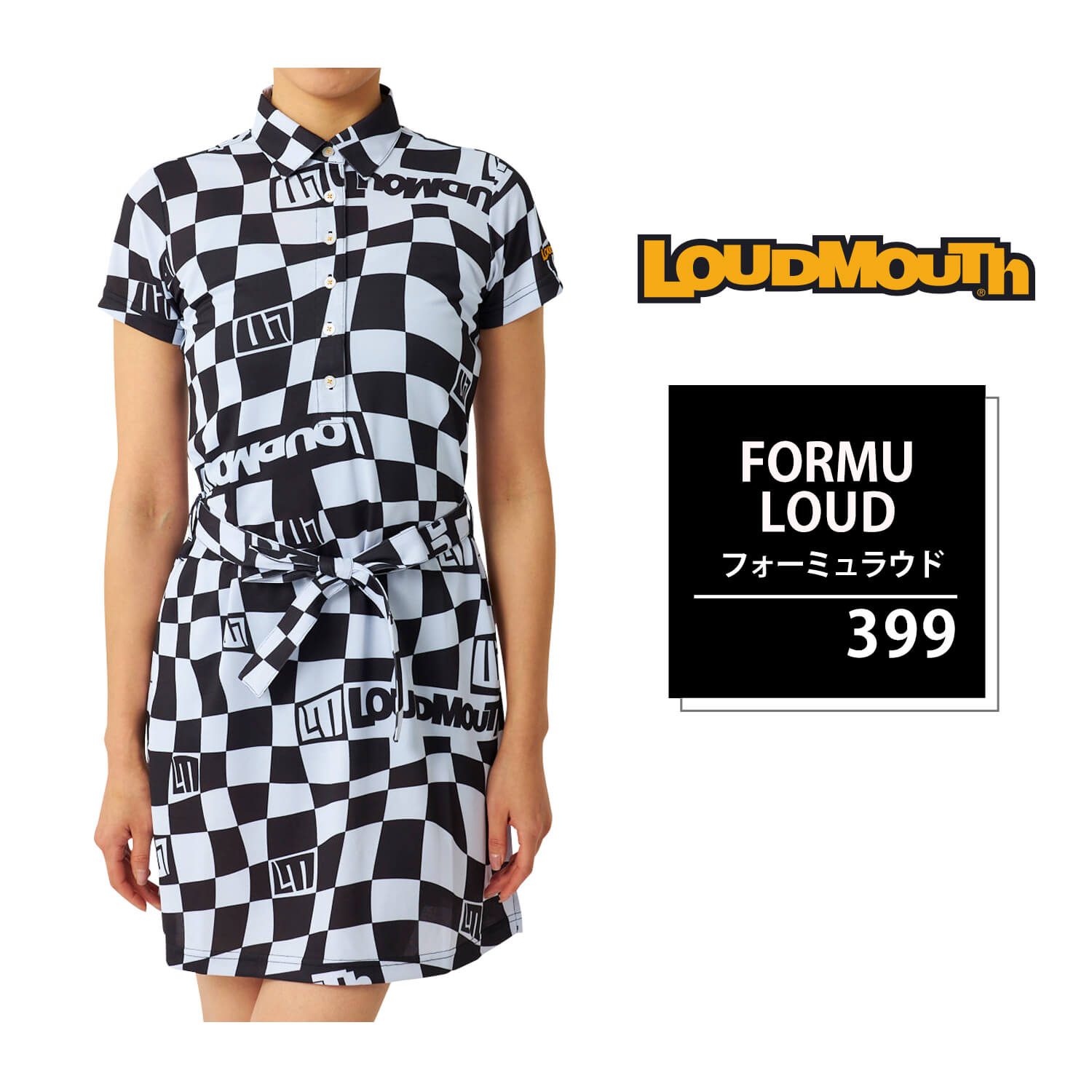 特価 Loudmouth ラウドマウス ゴルフウェア ワンピース レディース 春夏 トップス ミニ丈  ドライ UVカット ストレッチ_5