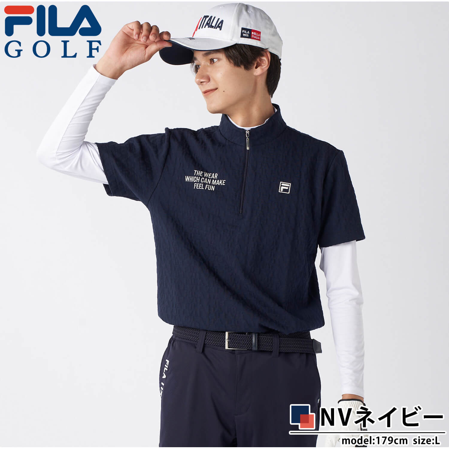 FILA GOLF 特価 フィラゴルフ ゴルフウェア ハーフジップ半袖シャツ