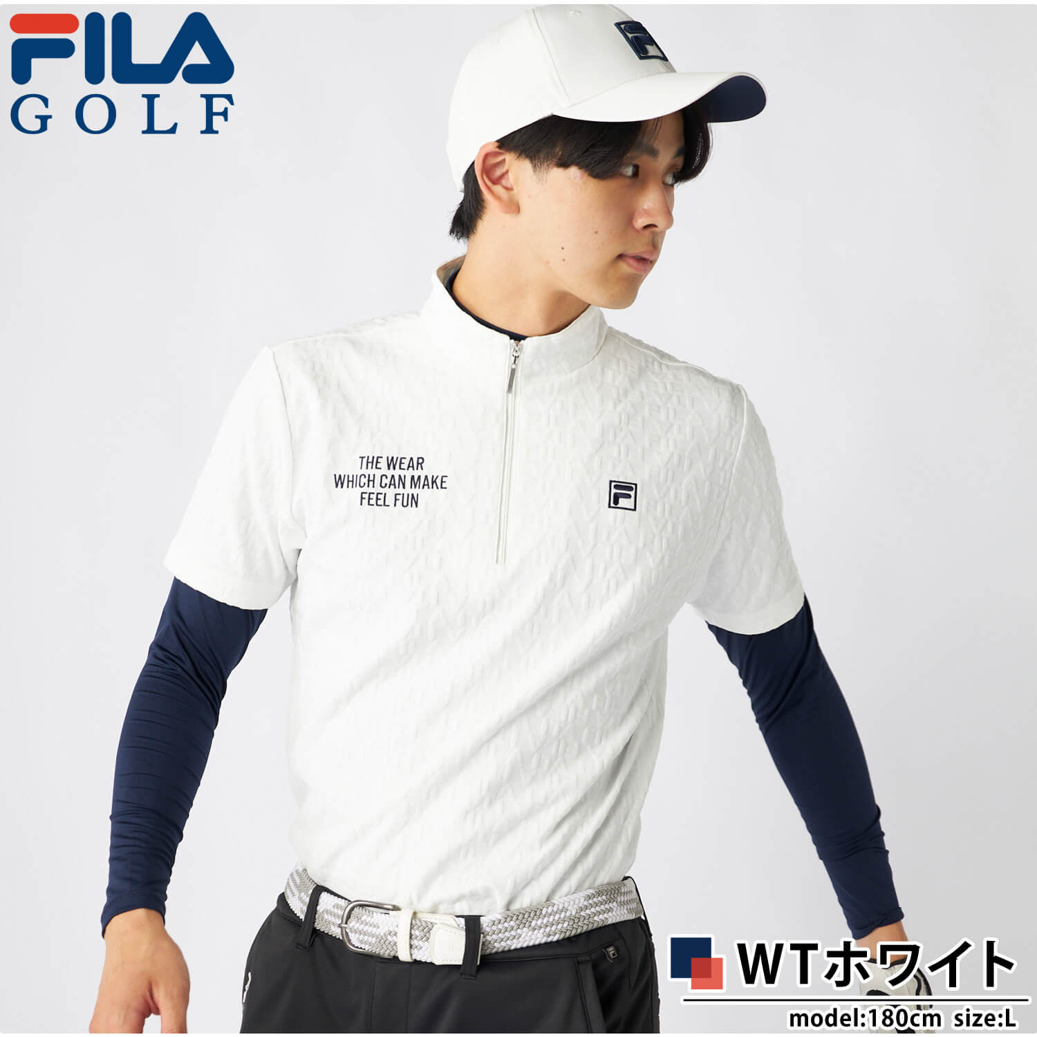 FILA GOLF 特価 フィラゴルフ ゴルフウェア ハーフジップ半袖シャツ
