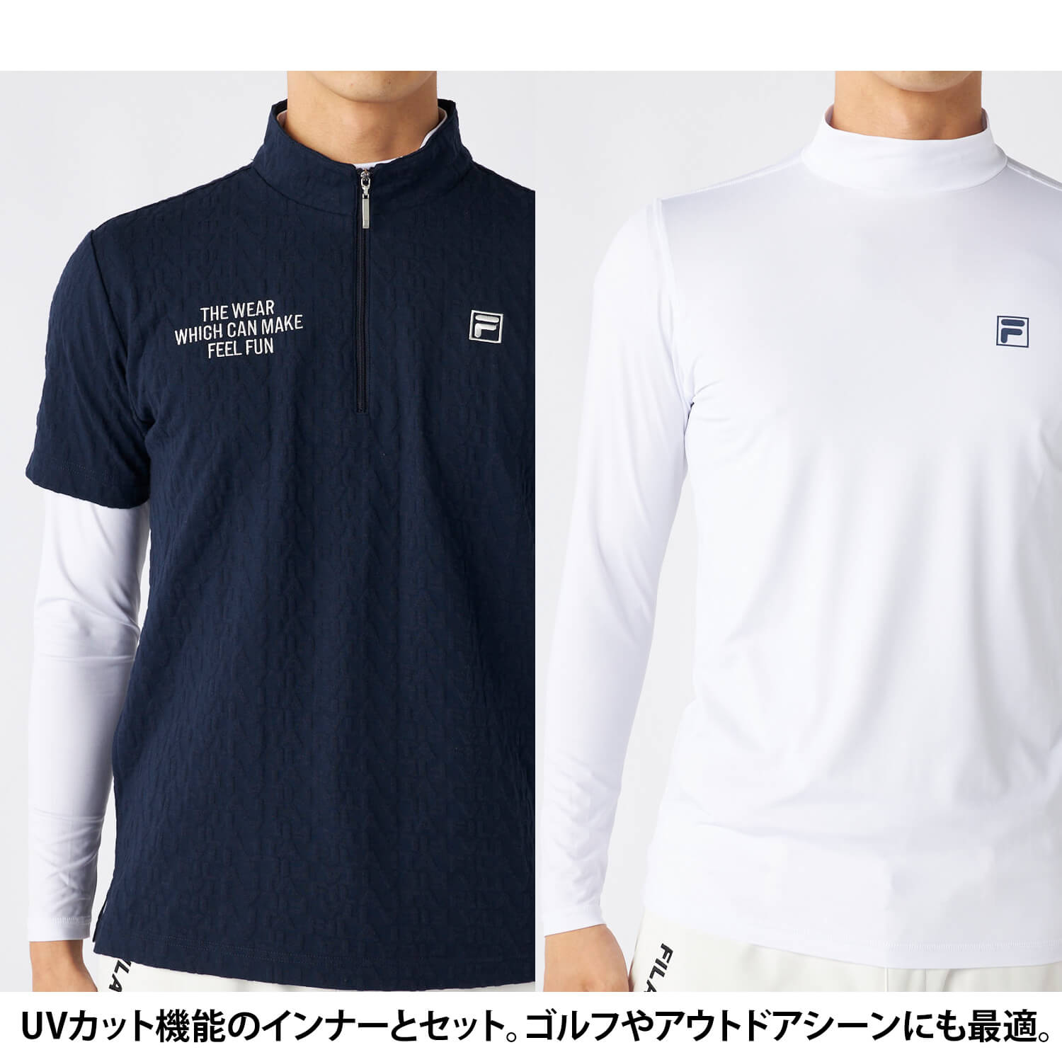 FILA GOLF 特価 フィラゴルフ ゴルフウェア ハーフジップ半袖シャツ