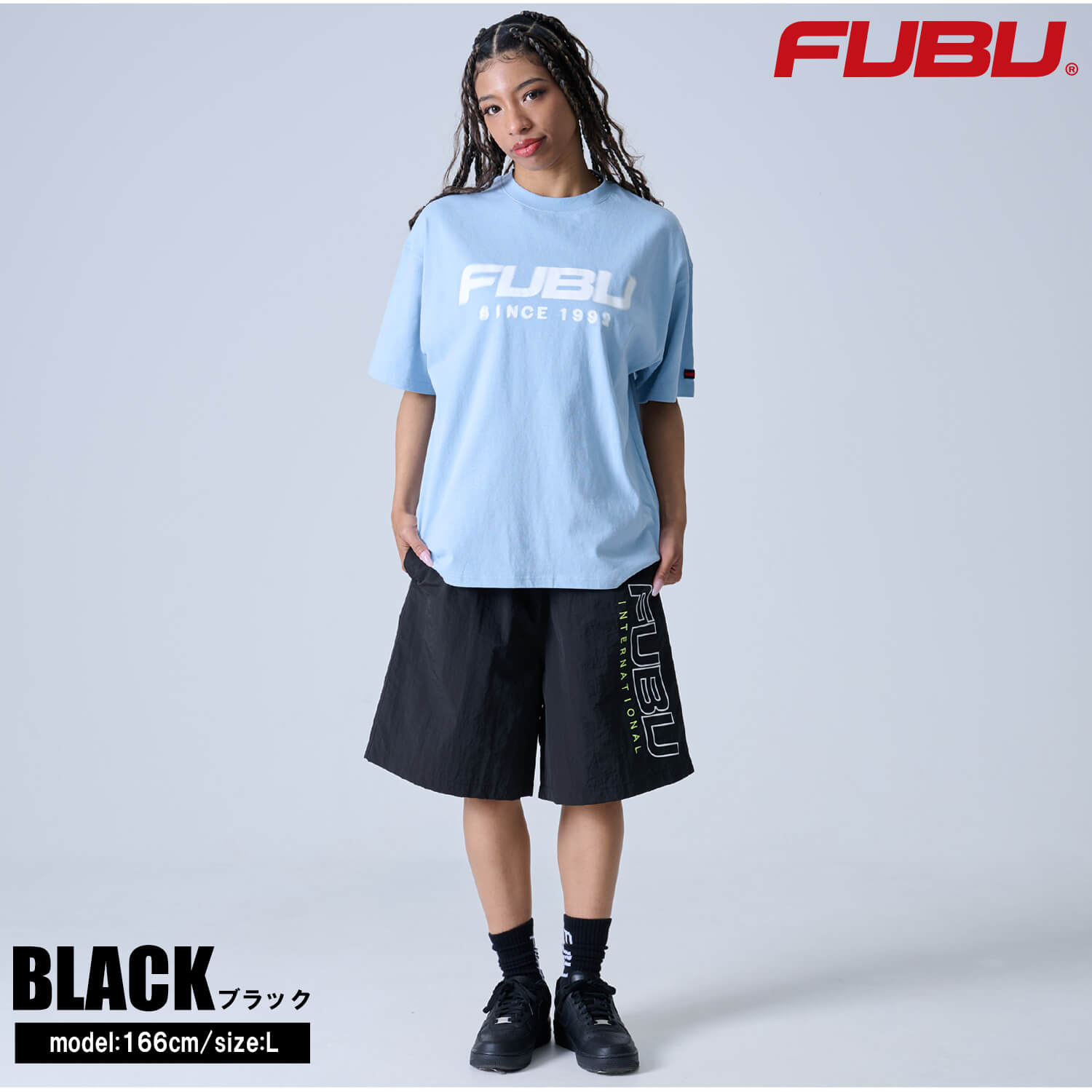 FUBU（フブ） ナイロンショートパンツ メンズ 裏メッシュ 軽量 ハーフ