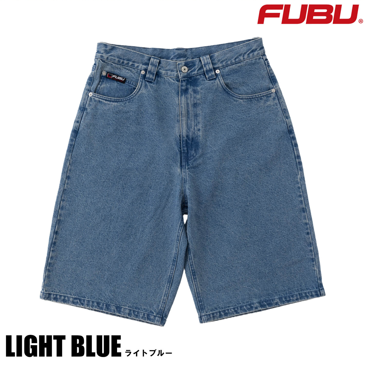 FUBU（フブ） デニムショートパンツ メンズ ワイド ハーフパンツ ひざ