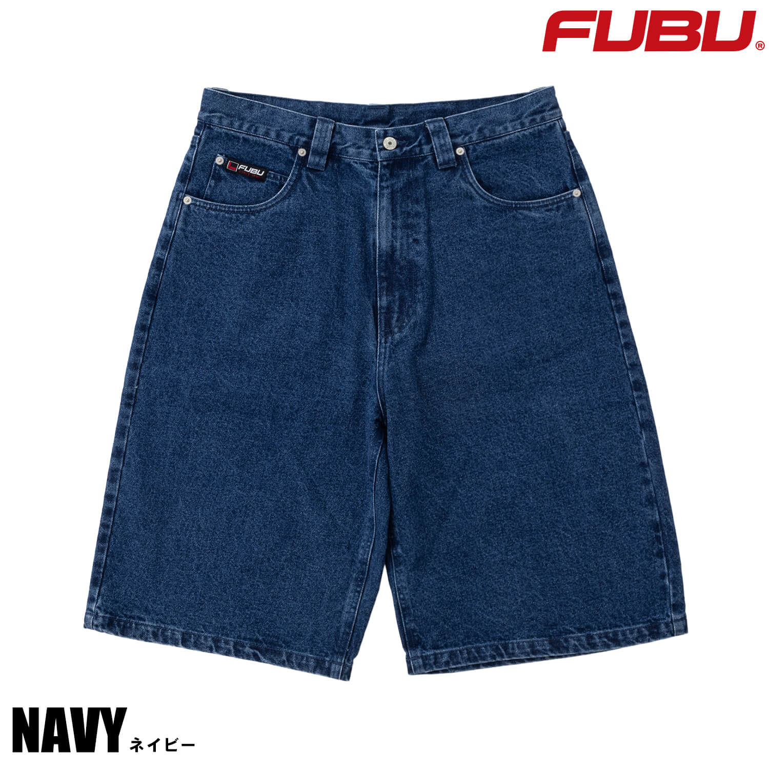 FUBU（フブ） デニムショートパンツ メンズ ワイド ハーフパンツ ひざ