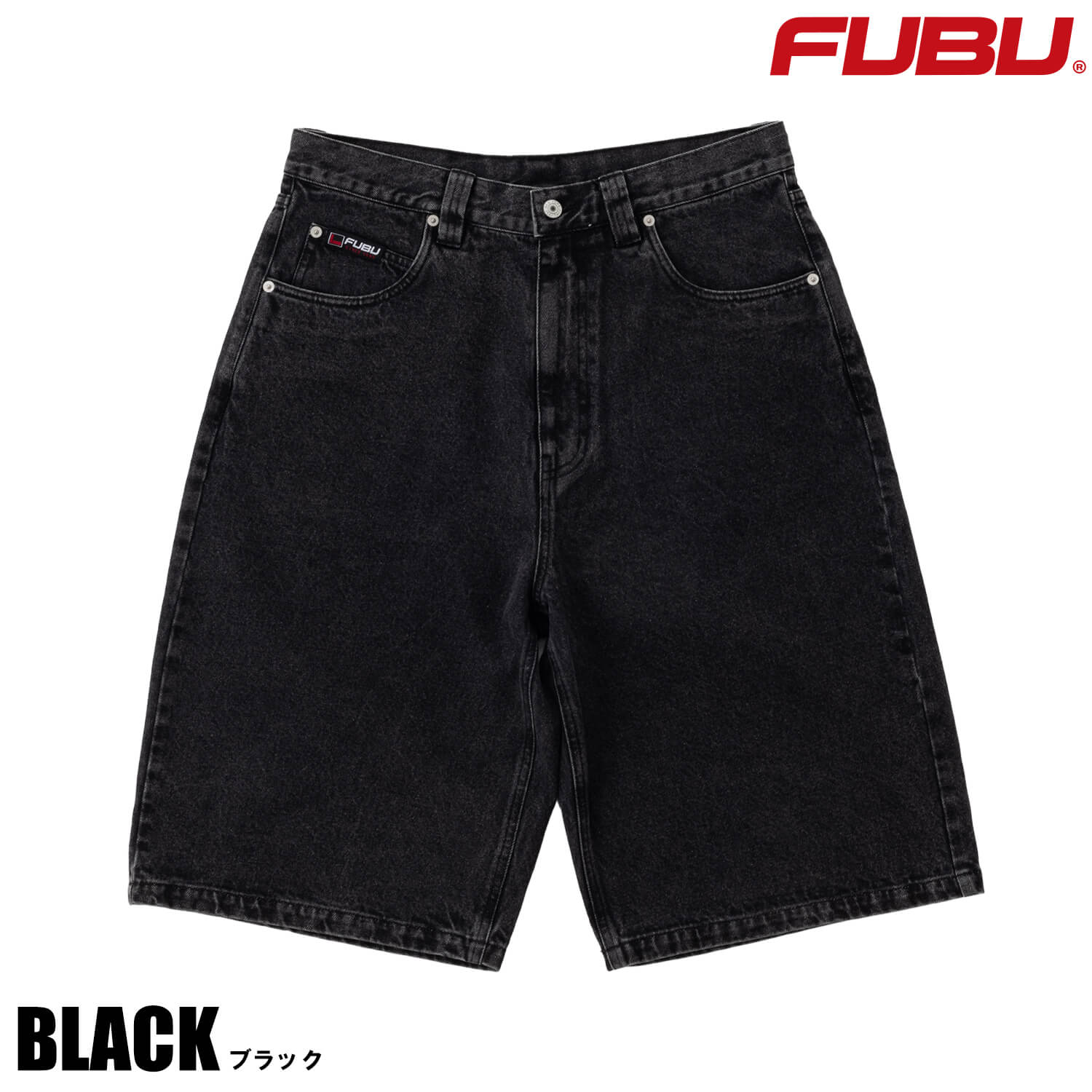 FUBU（フブ） デニムショートパンツ メンズ ワイド ハーフパンツ ひざ