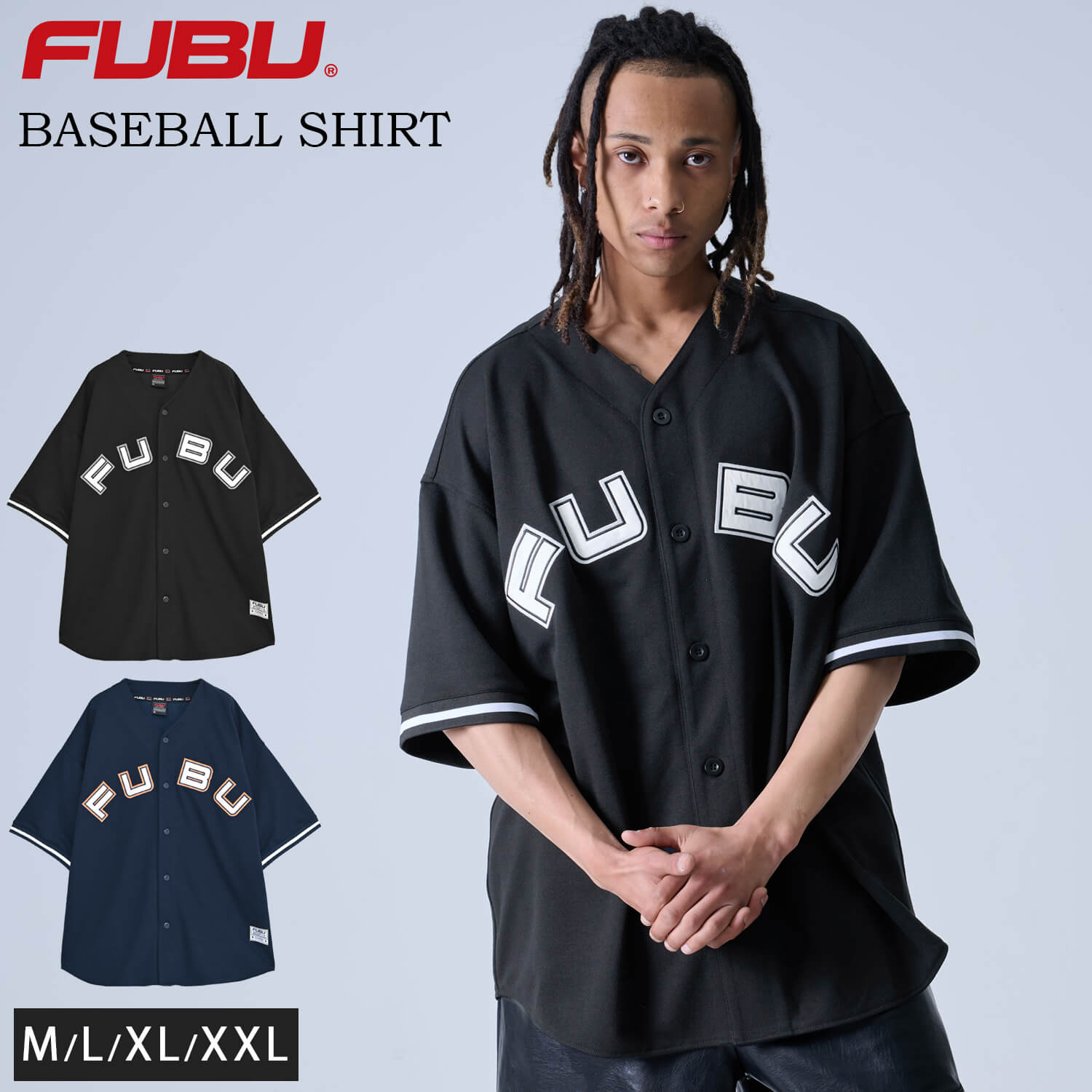 FUBU（フブ） P5倍FUBU ベースボールシャツ 半袖 オーバーサイズ