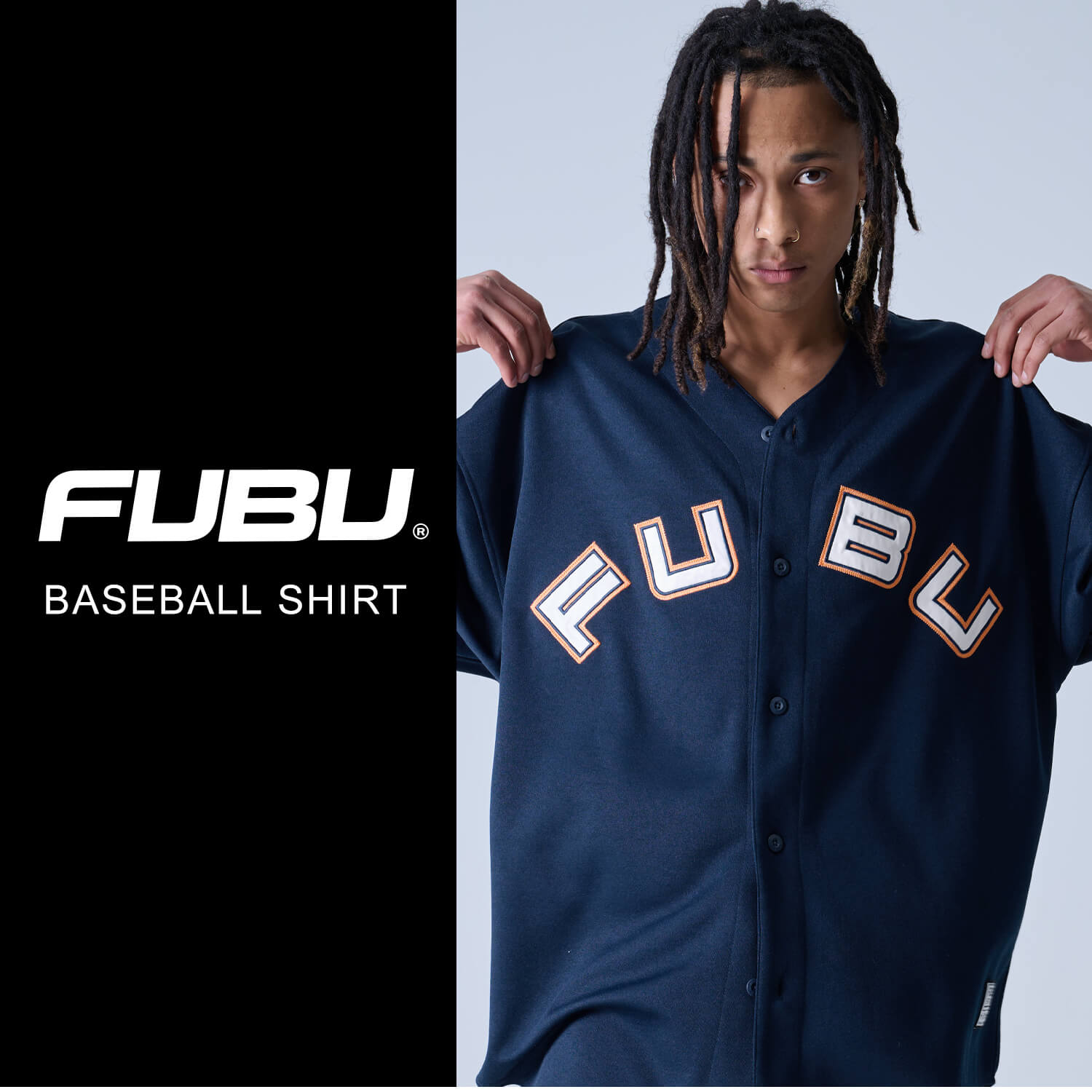 FUBU（フブ） P5倍FUBU ベースボールシャツ 半袖 オーバーサイズ