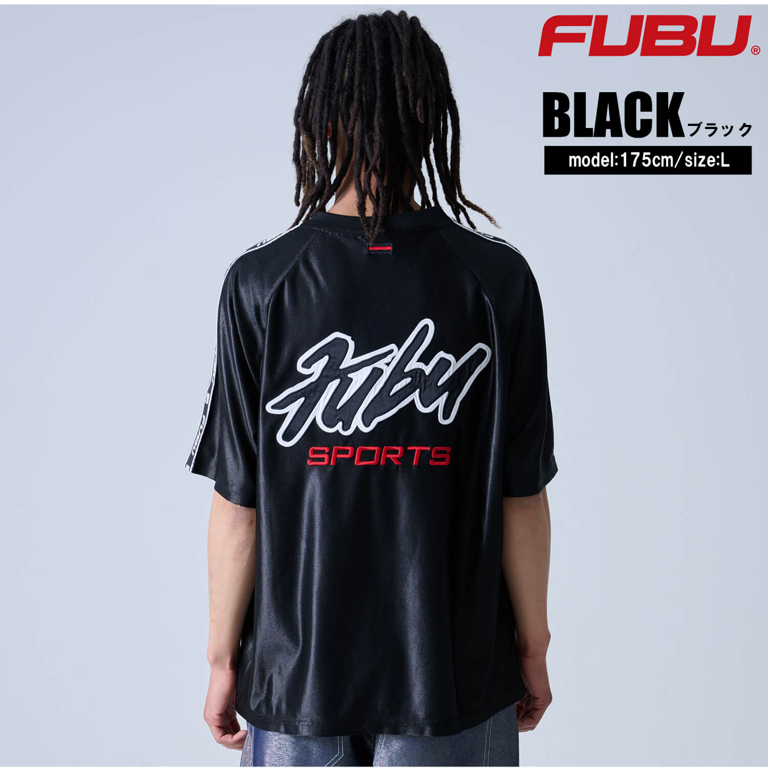 FUBU（フブ） ゲームシャツ メンズ 半袖 シャツ ロゴライン バックロゴ