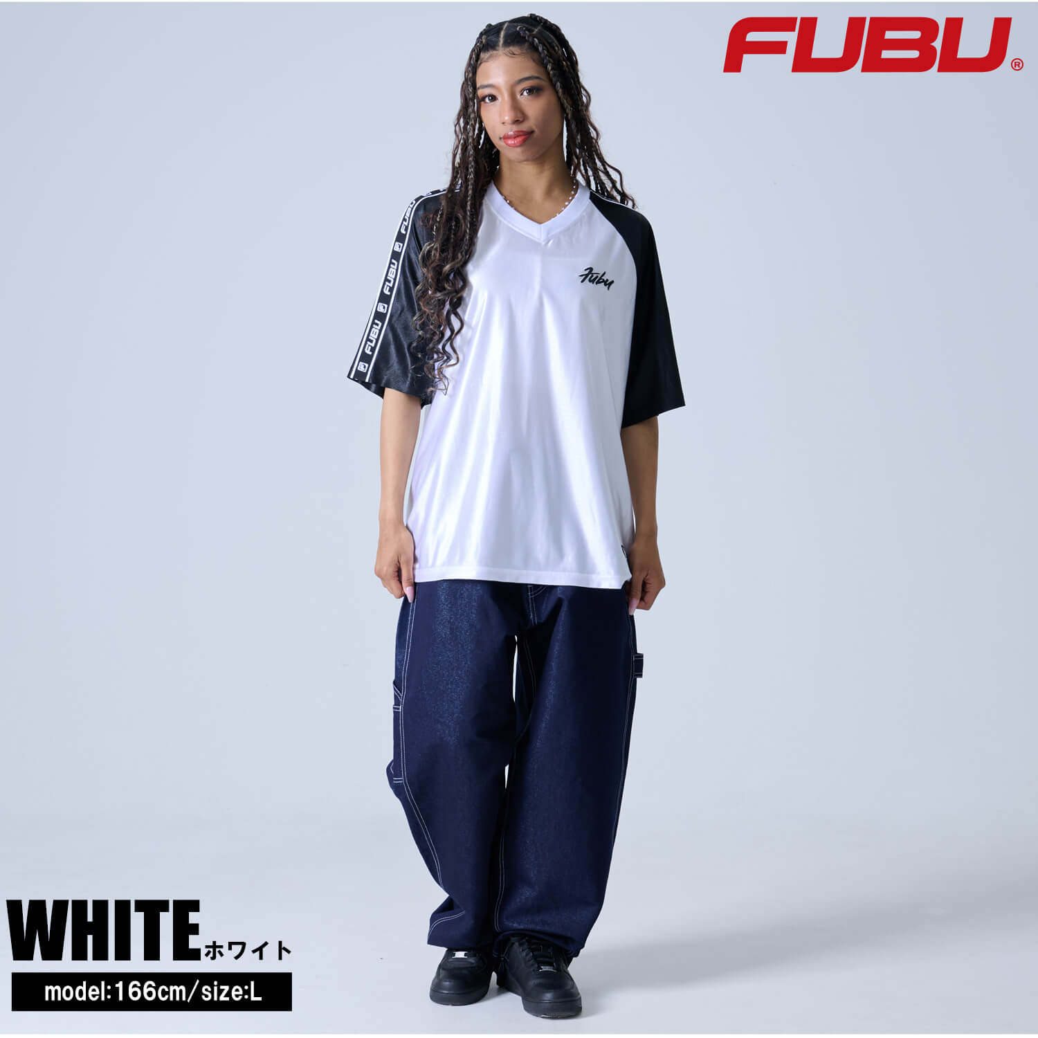 FUBU（フブ） ゲームシャツ メンズ 半袖 シャツ ロゴライン バックロゴ