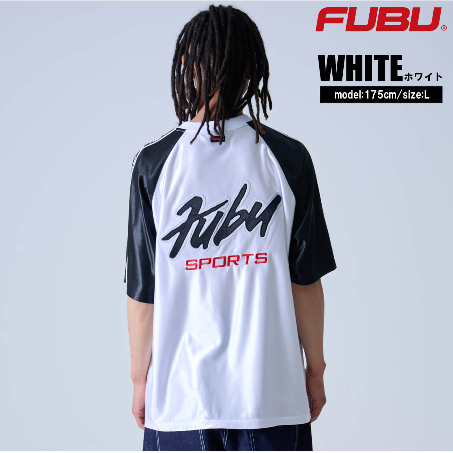 FUBU（フブ） ゲームシャツ メンズ 半袖 シャツ ロゴライン バックロゴ
