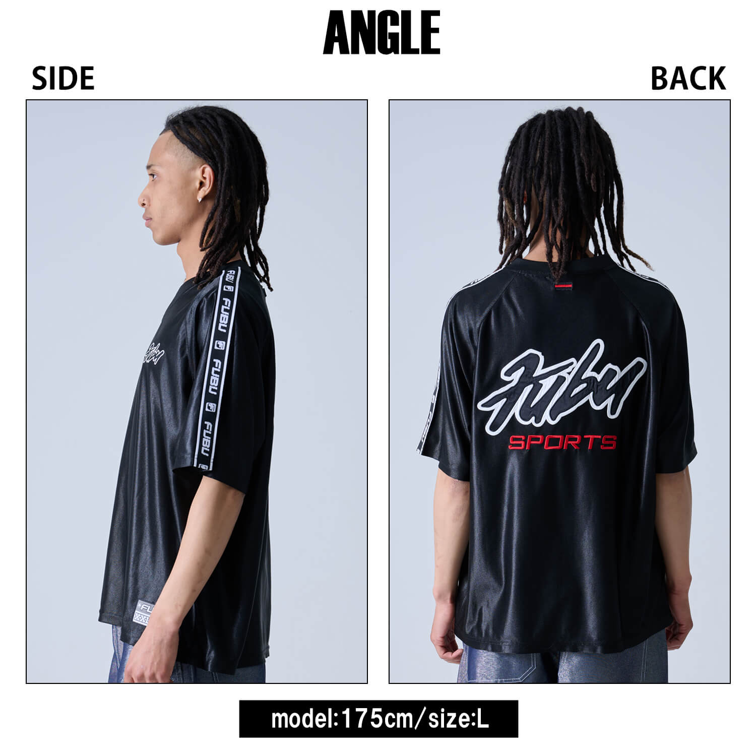 FUBU（フブ） ゲームシャツ メンズ 半袖 シャツ ロゴライン バックロゴ