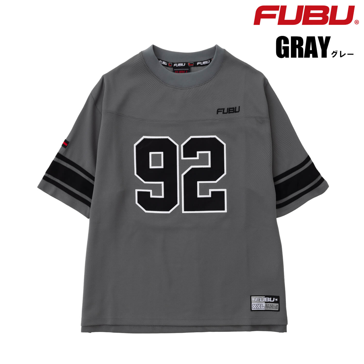 美品 FUBU XLサイズ 90s ゲームシャツ フットボールシャツ メッシュ FUBU（フブ） ゲームシャツ メンズ 半袖 メッシュ フットボールシャツ