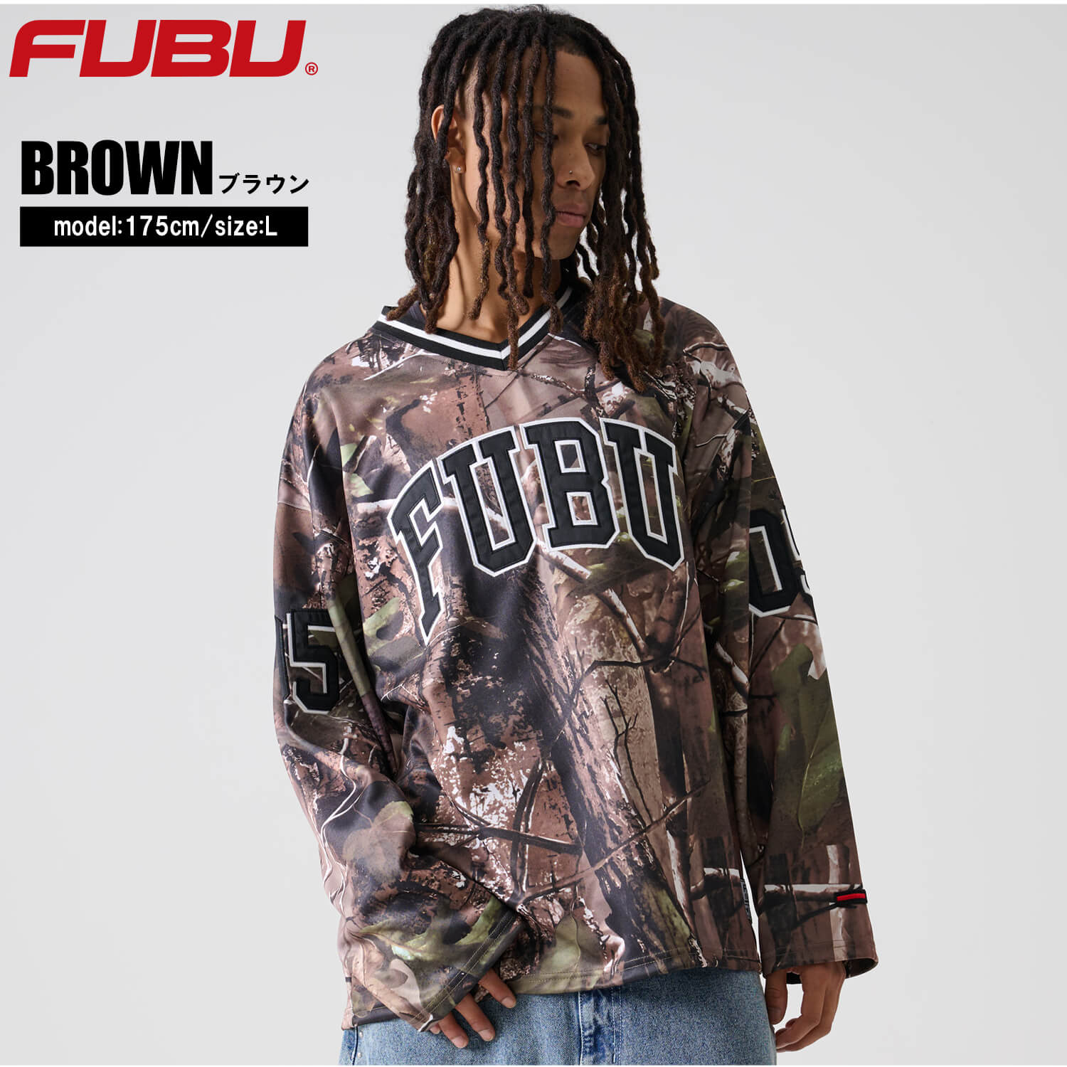FUBU（フブ） P5倍FUBU シャツ メンズ 長袖 ゲームシャツ ホッケー