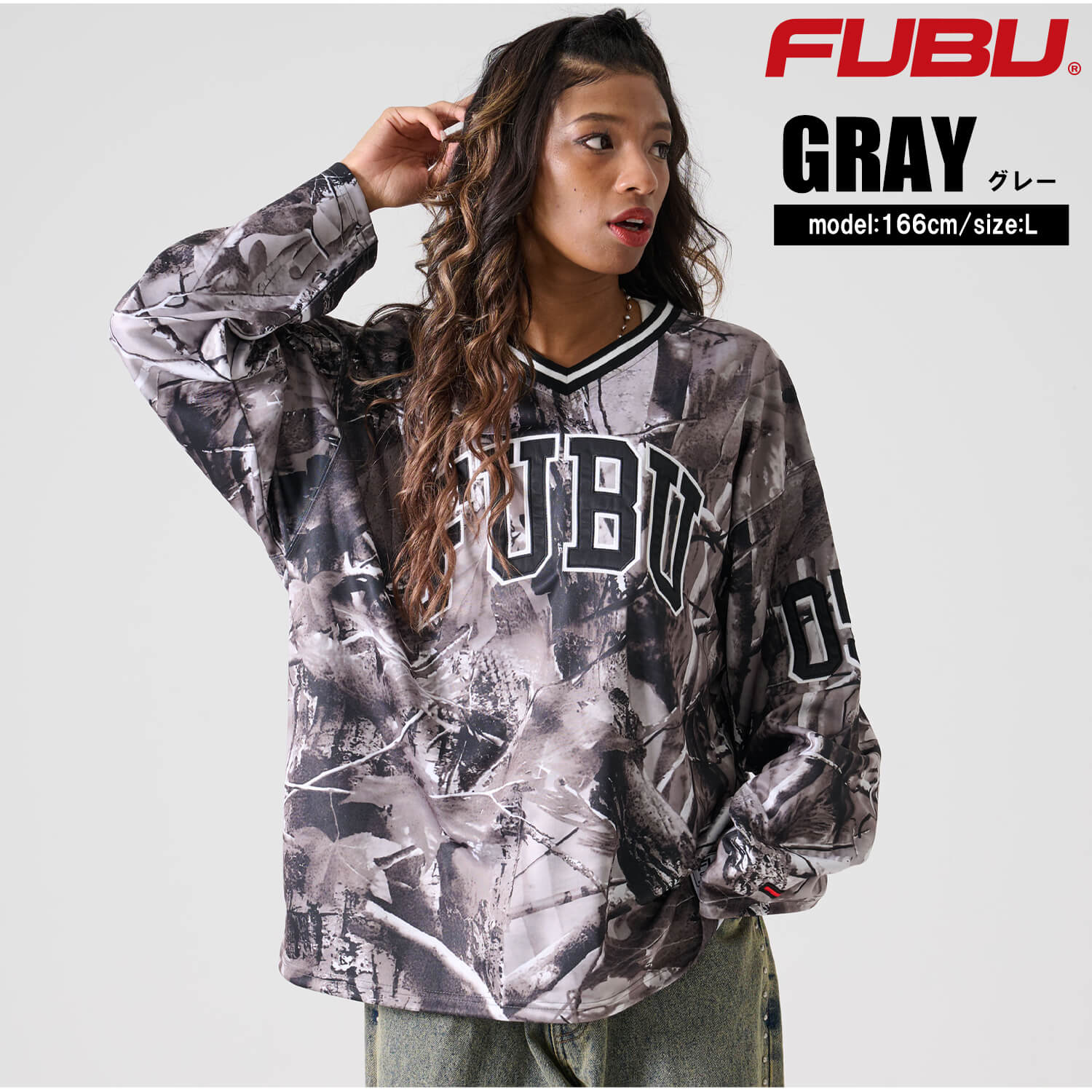 FUBU（フブ） シャツ メンズ 長袖 ゲームシャツ ホッケーシャツ 春 秋