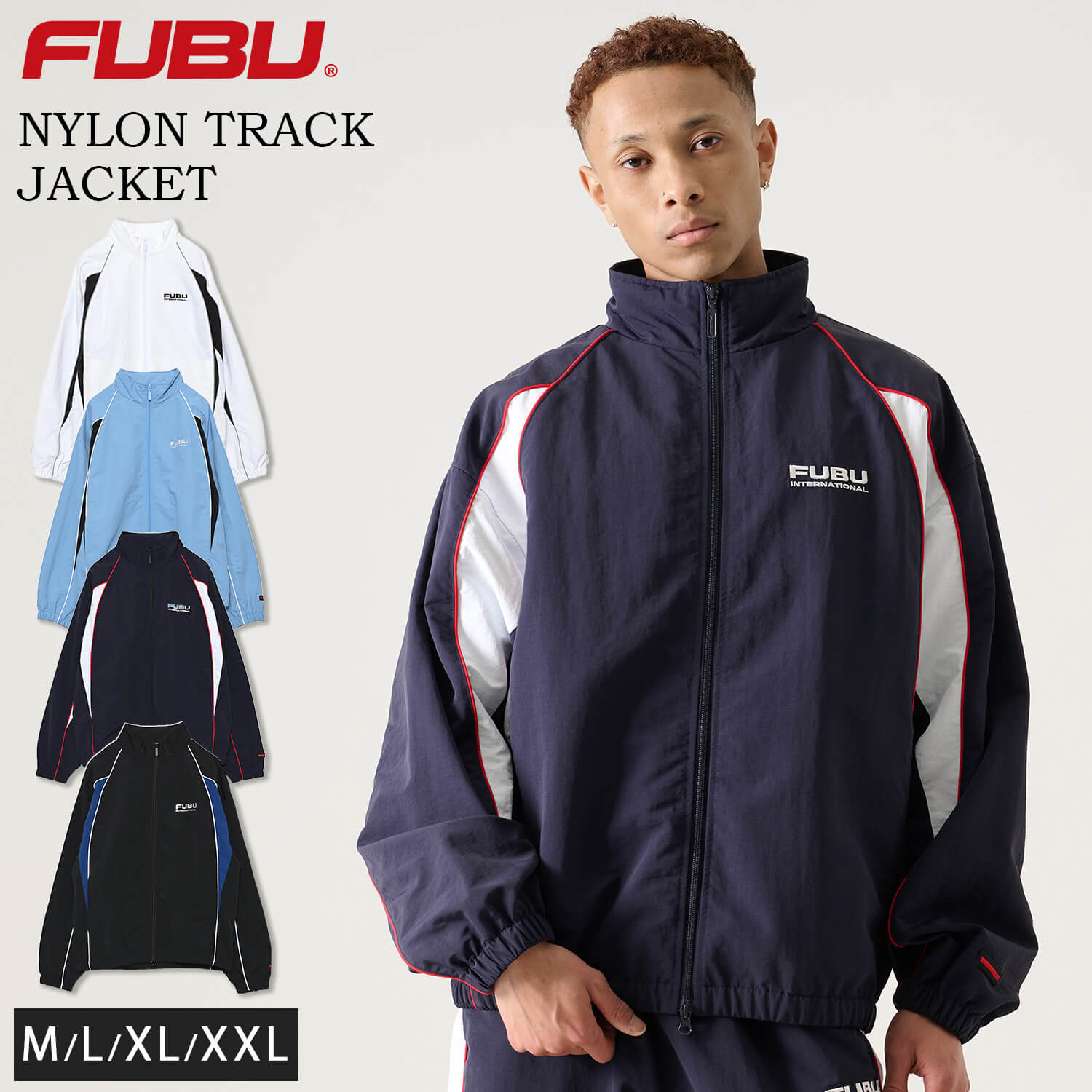 FUBU（フブ） ナイロンジャケット メンズ ブルゾン フルジップ ロゴ