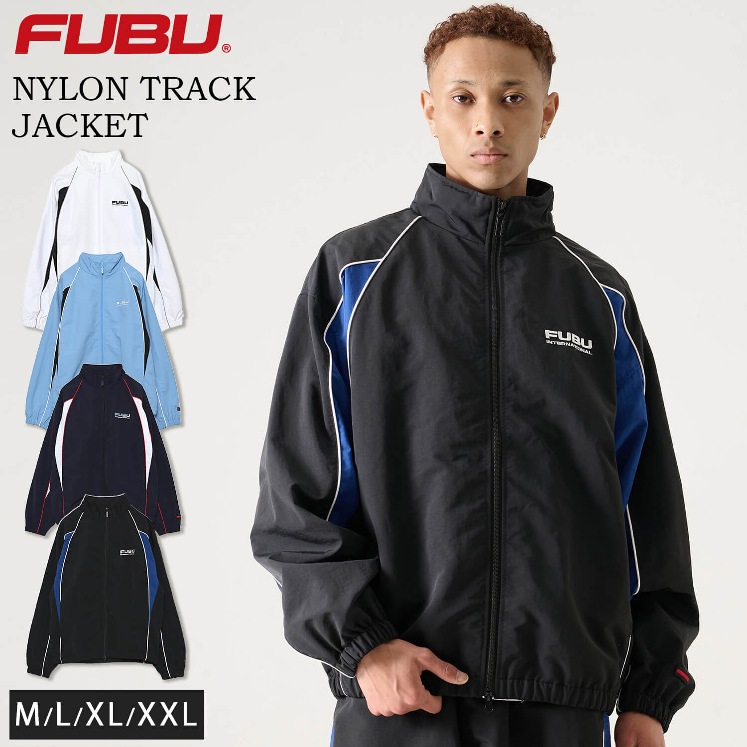 FUBU（フブ） ナイロンジャケット メンズ ブルゾン フルジップ ロゴ