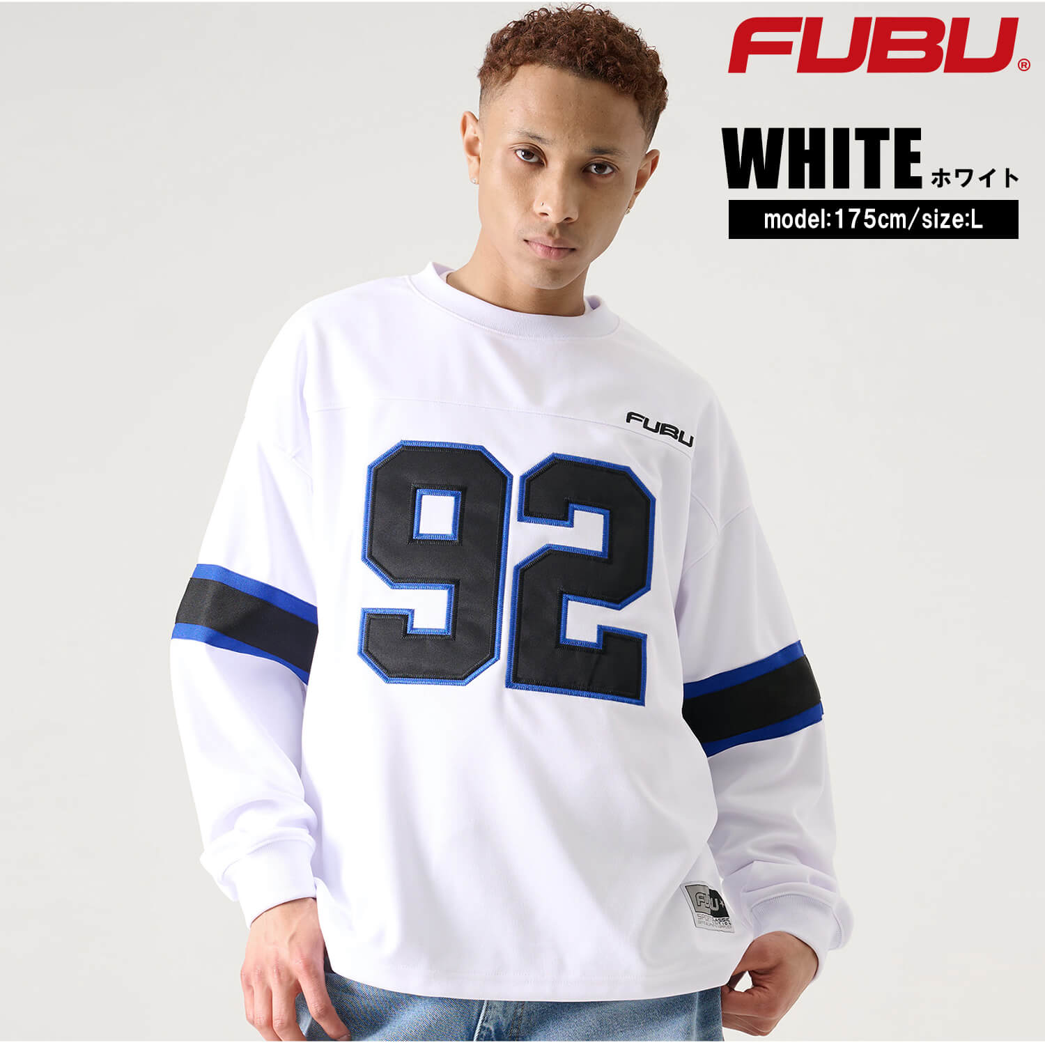 FUBU（フブ） ゲームシャツ メンズ 長袖 ナンバー サッカーシャツ