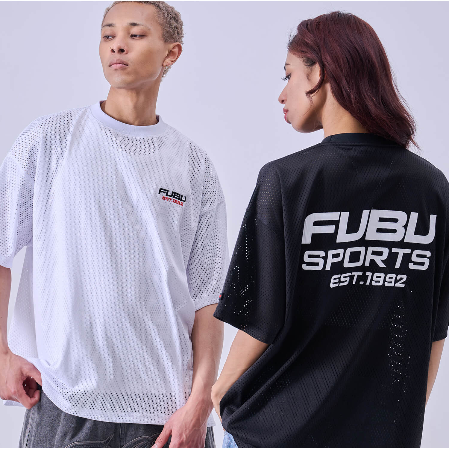 FUBU（フブ） メッシュTシャツ 半袖 メンズ レディース ロゴ XL XXL