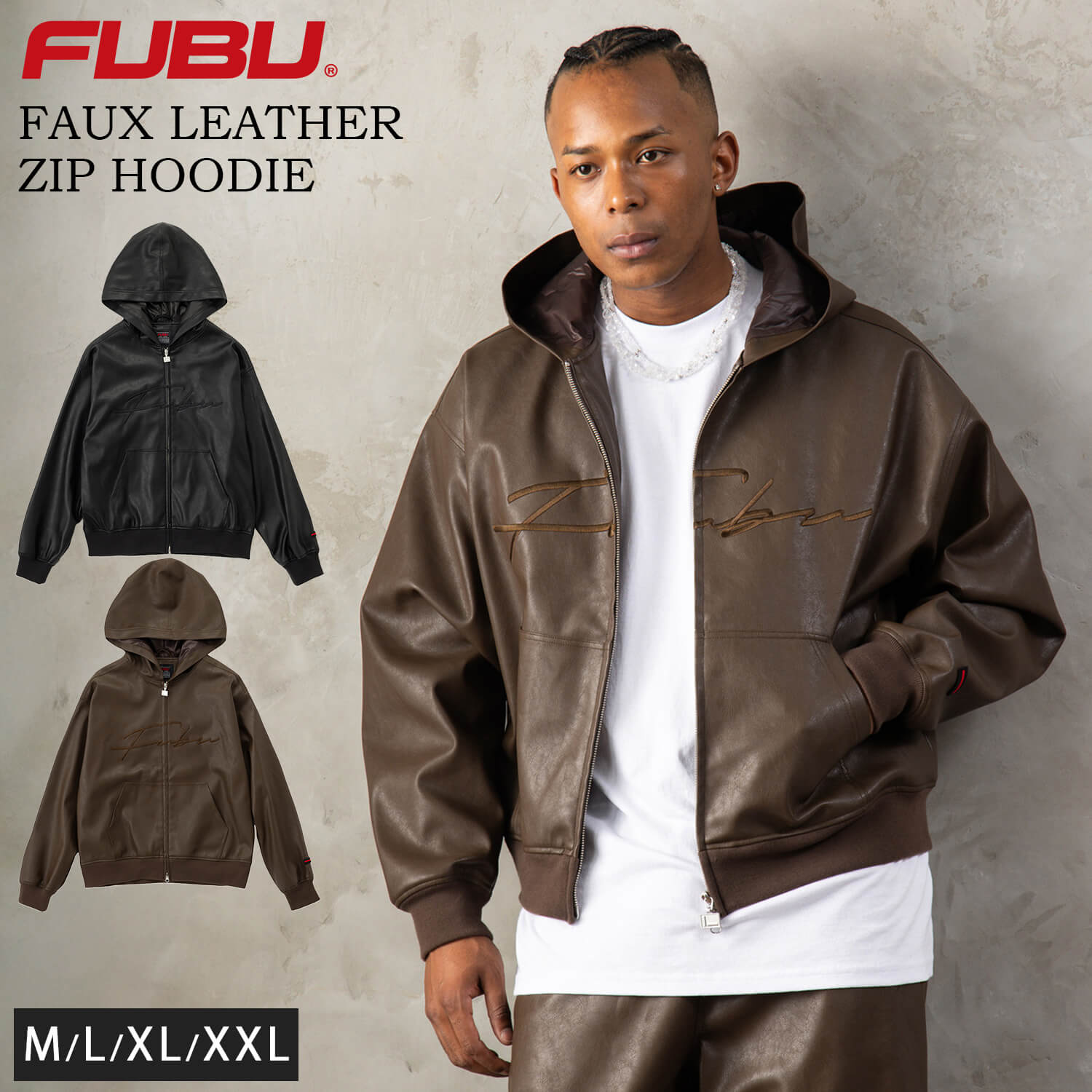FUBU（フブ） レザージャケット メンズ レディース フェイクレザー