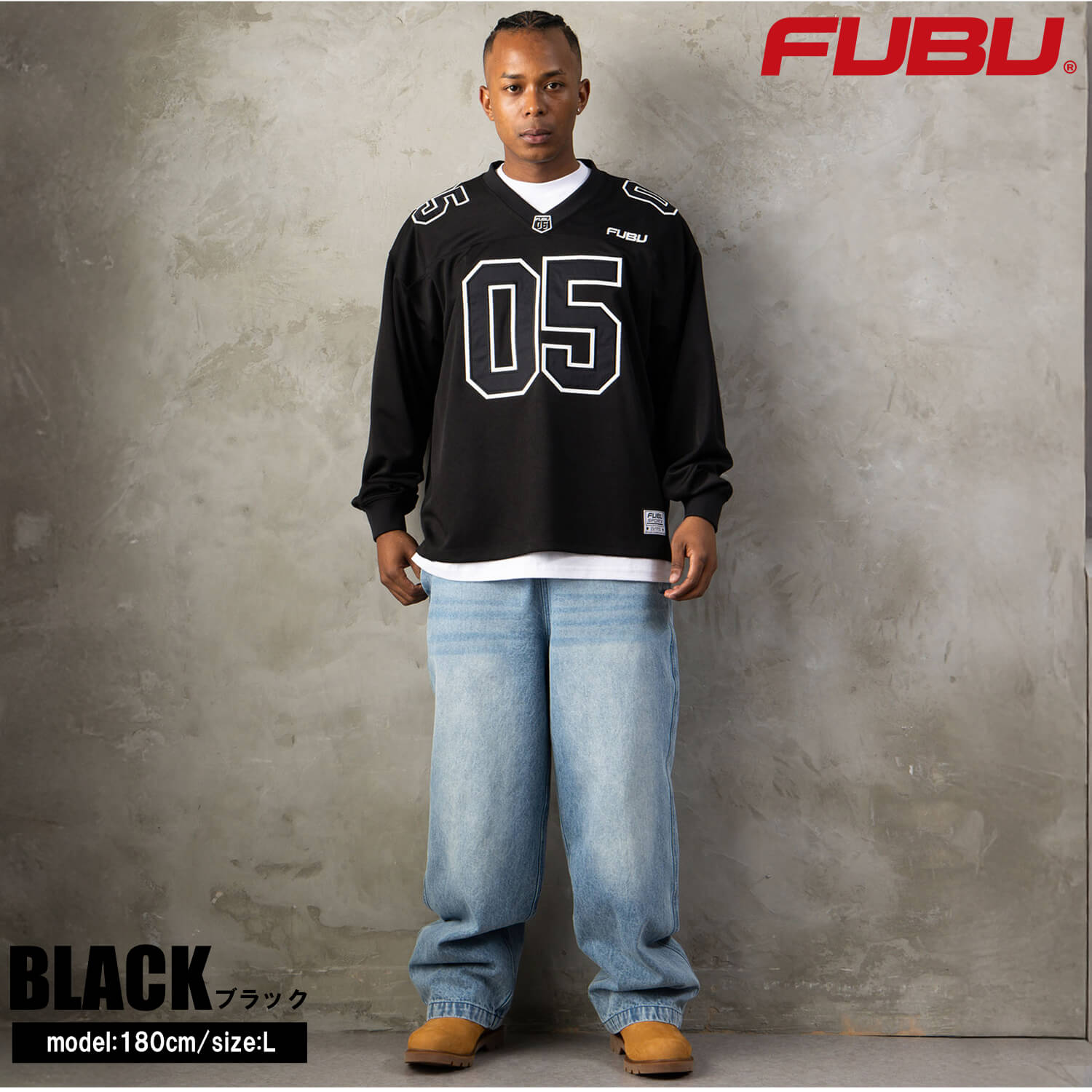 FUBU（フブ） ゲームシャツ メンズ レディース 長袖 Vネック
