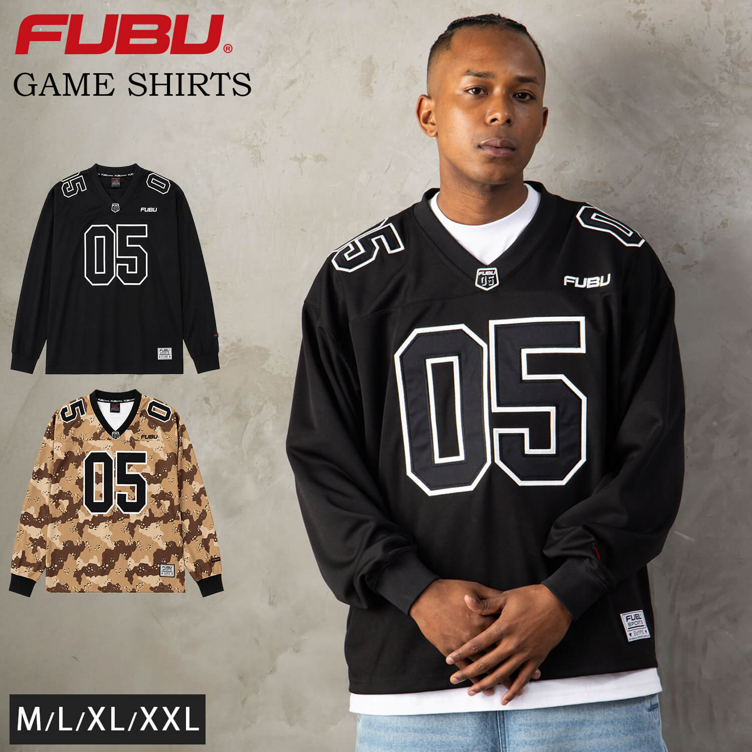 FUBU（フブ） ゲームシャツ メンズ レディース 長袖 Vネック