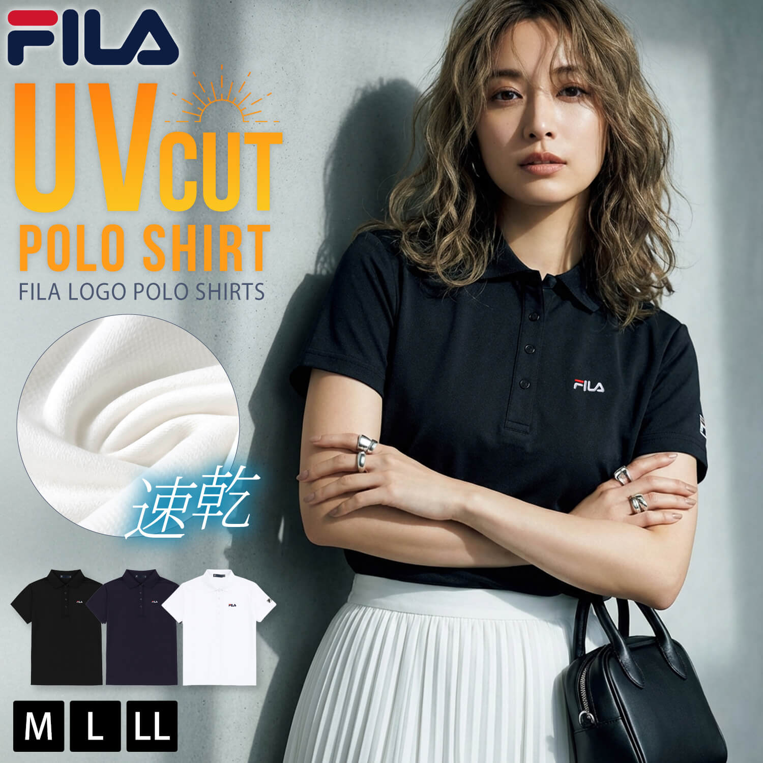 FILA GOLF フィラ 半袖ポロシャツ UVカット ドライ 速乾 レディース