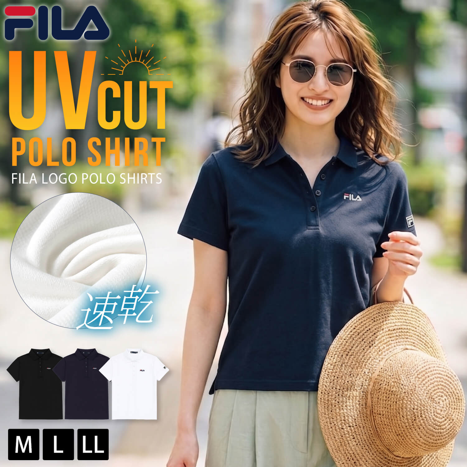 FILA GOLF フィラ 半袖ポロシャツ UVカット ドライ 速乾 レディース