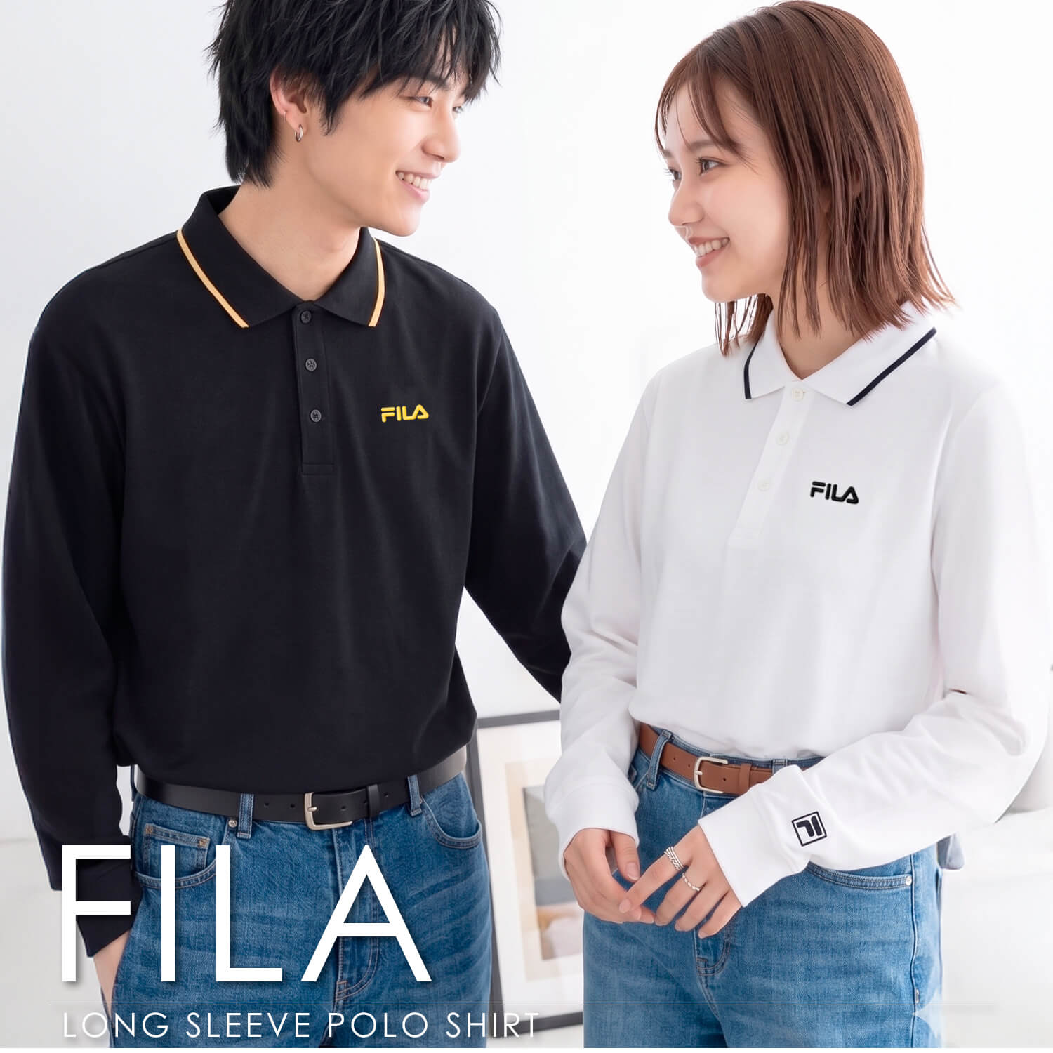 FILA（フィラ） P10倍 長袖ポロシャツ メンズ レディース 綿100% UV