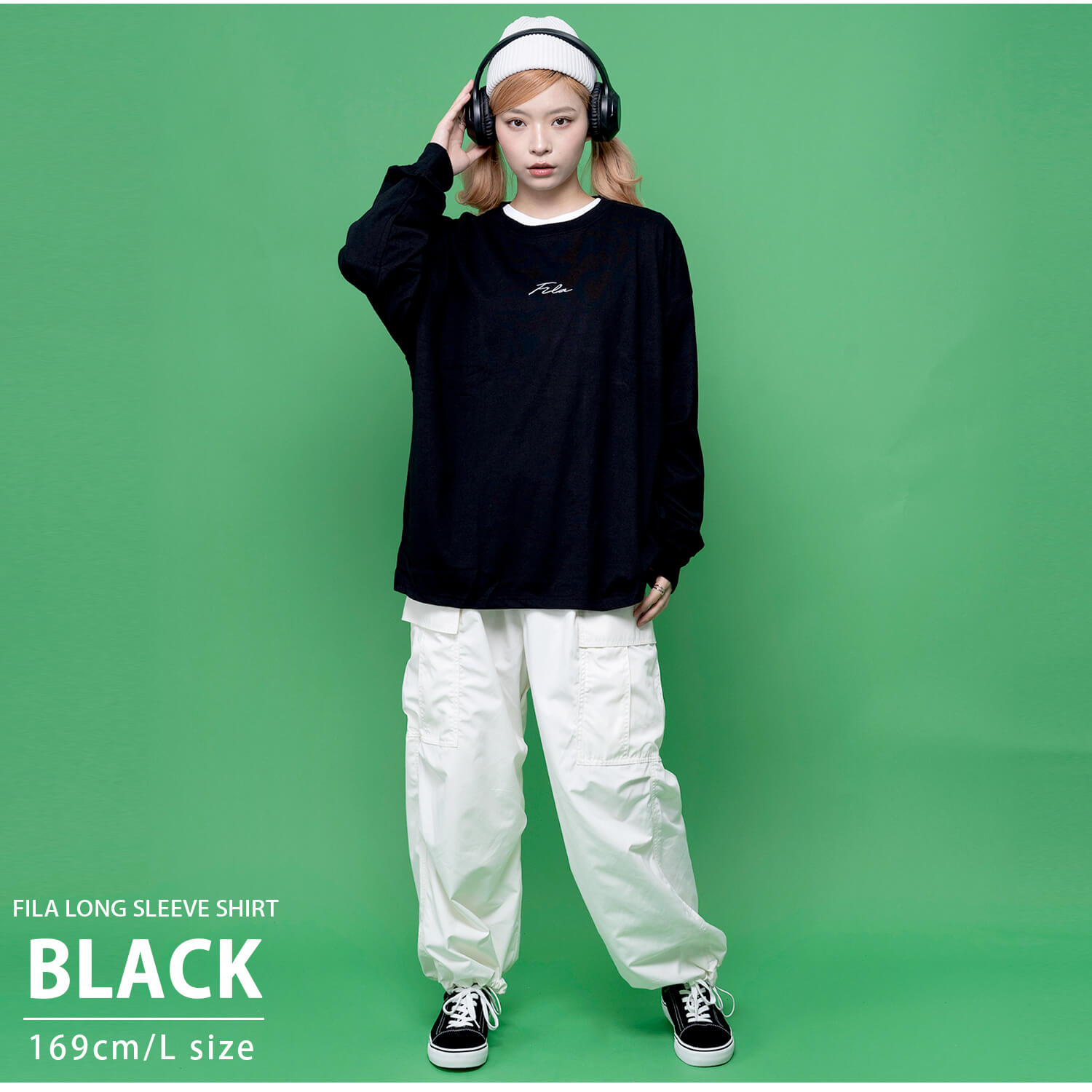 FILA（フィラ） ロンT tシャツ 長袖 メンズ レディース 無地 白 黒