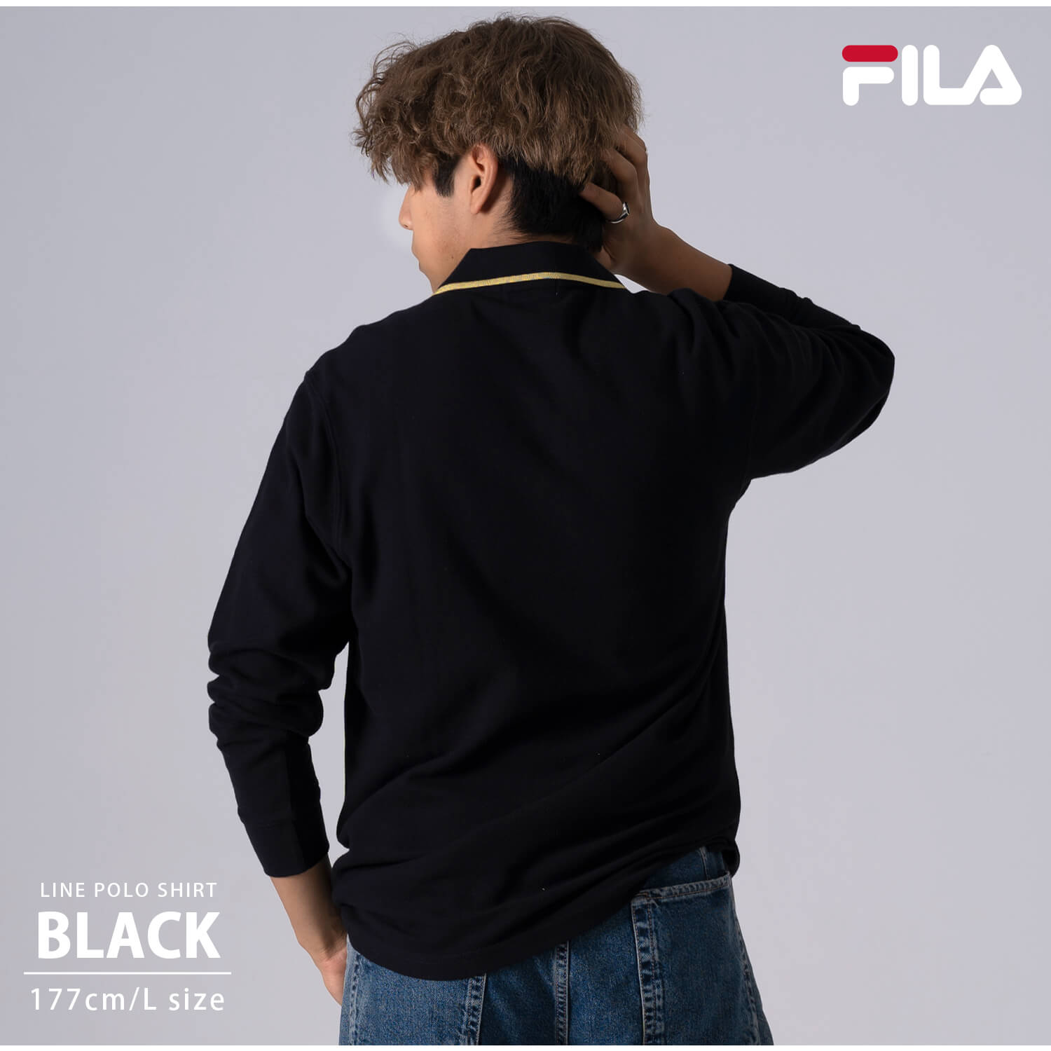 特価 FILA フィラ ポロシャツ メンズ 長袖 鹿の子 綿100% 衿ライン ビジネス ボタンダウン 関連画像5