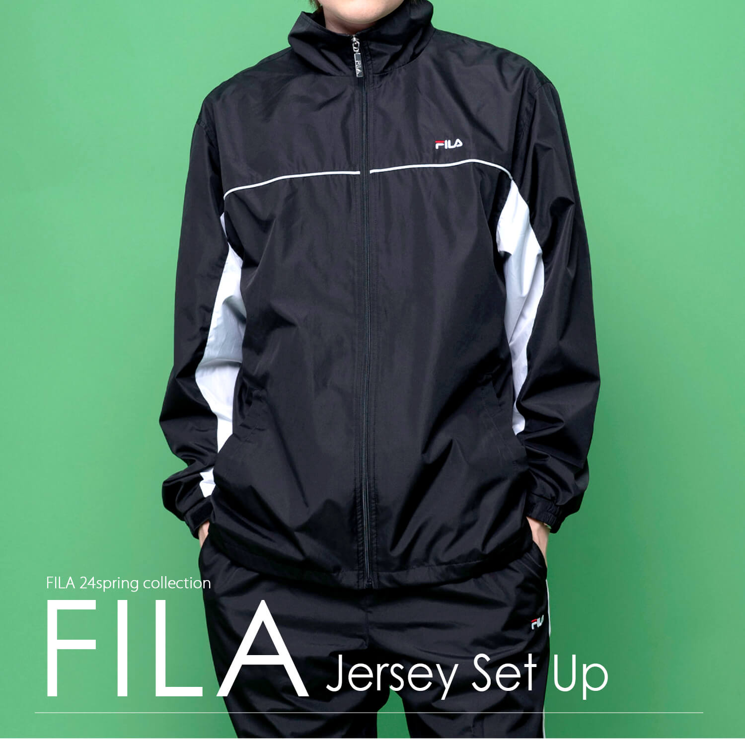 FILA（フィラ） ジャージ上下セット メンズ 裏メッシュ 軽量 速乾