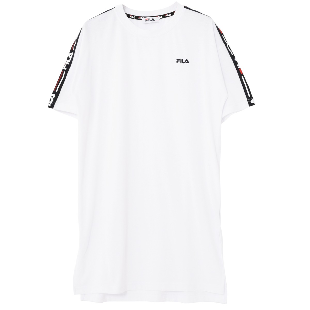 Fila フィラ ワンピース レディース ロゴニットテープtワンピ Tシャツ Tワンピ 半袖 五分袖 Fl1 Fl1804 ナチュラルポット 通販 Yahoo ショッピング