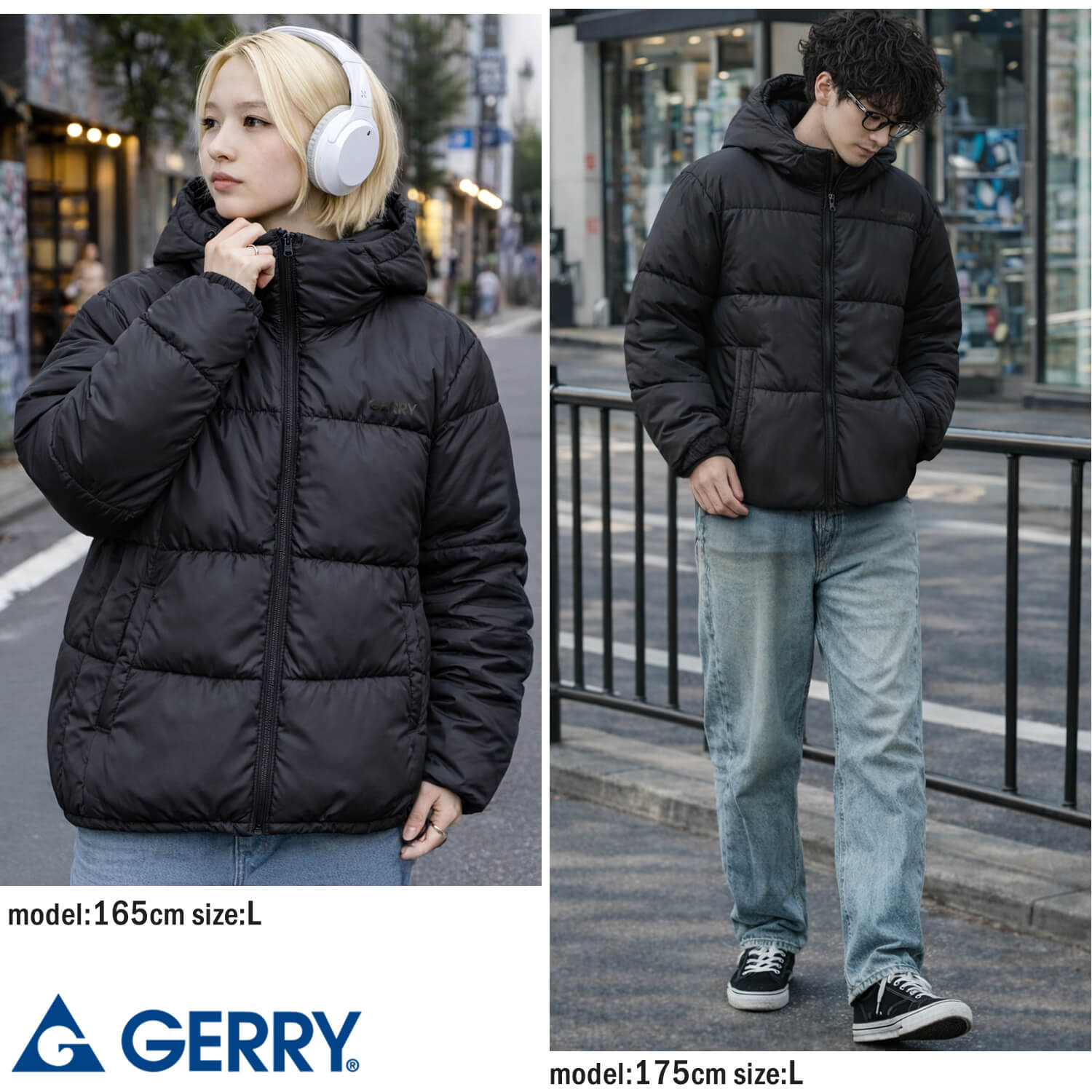 GERRY（ジェリー） 中綿ジャケット メンズ エコダウン 2WAY 防風 軽量 