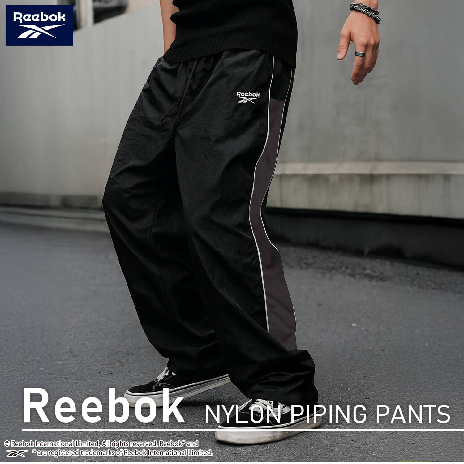 限定値引きBackChannel トラックパンツ size・XL Reebok（リーボック） メンズ レディース ナイロンパンツ パイピング