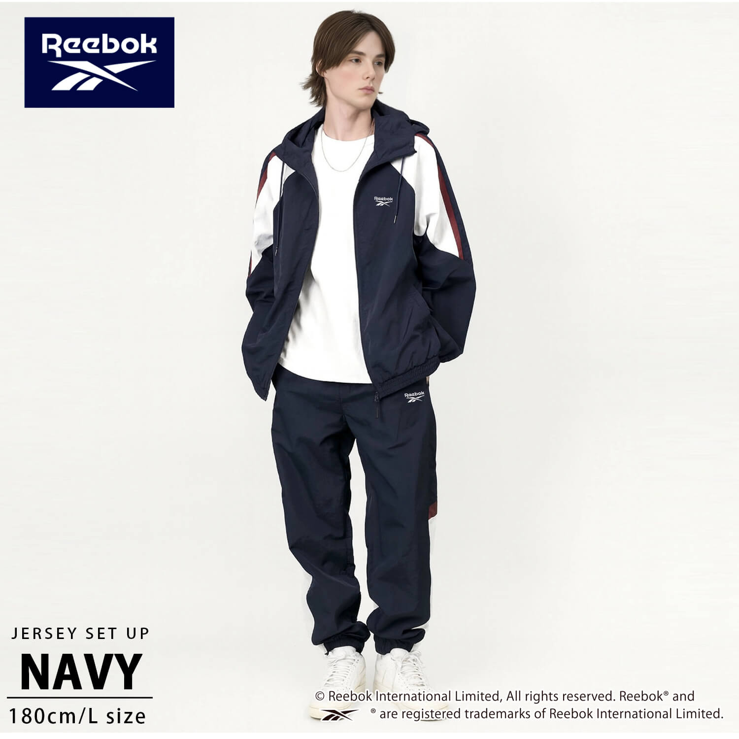 R×L メンズ Lサイズ ウィンドブレーカー 上下セット Reebok（リーボック） 予約 ウインドブレーカー 上下セット 裏メッシュ