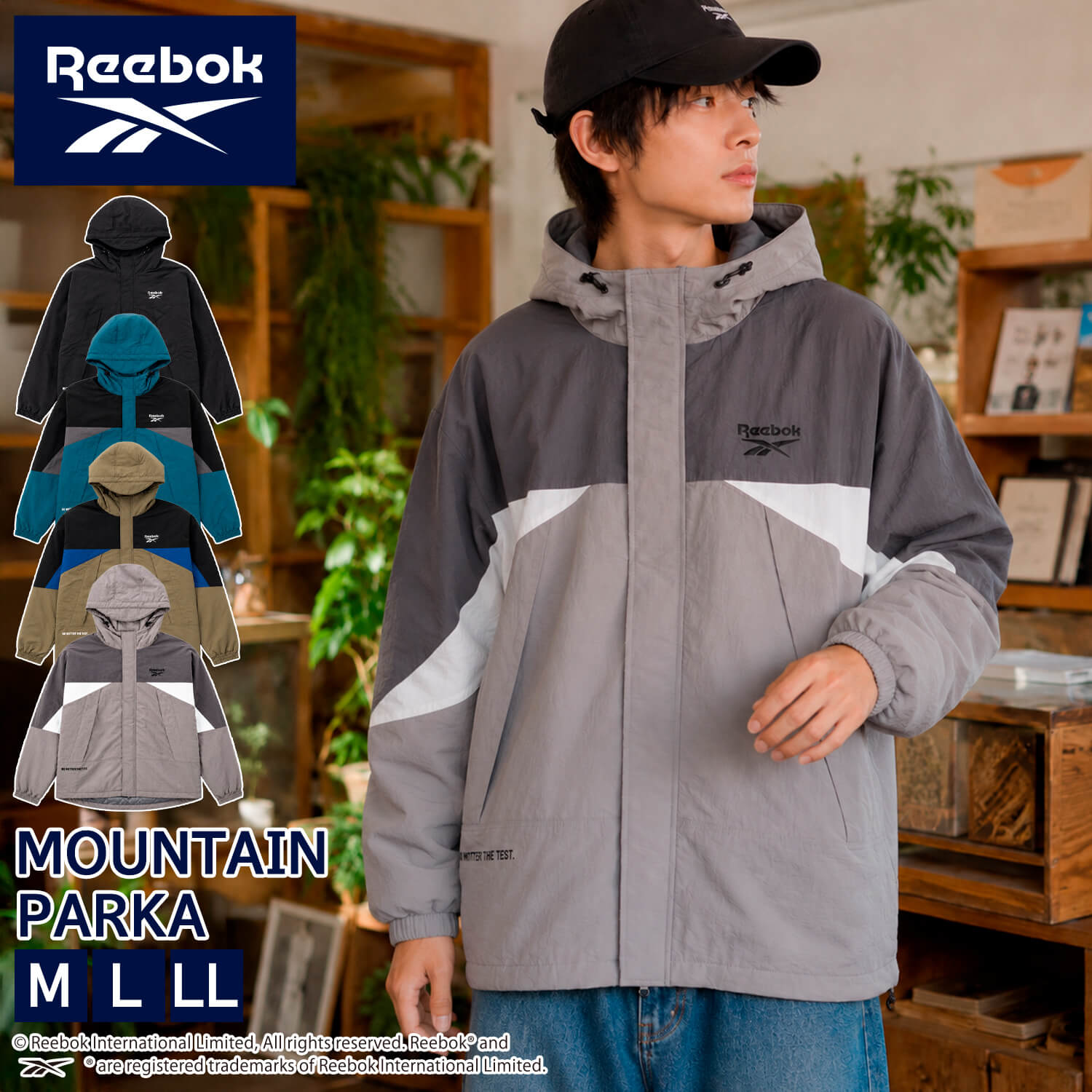 Reebok（リーボック） マウンテンパーカー メンズ 中綿 キルト 軽量