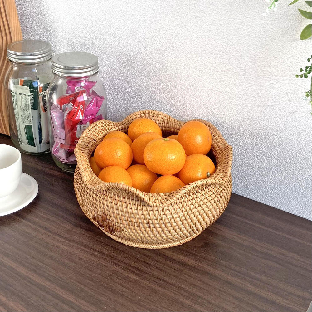 ラタン バスケット みかん入れかご お菓子入れ アタカゴ 小物入れかご