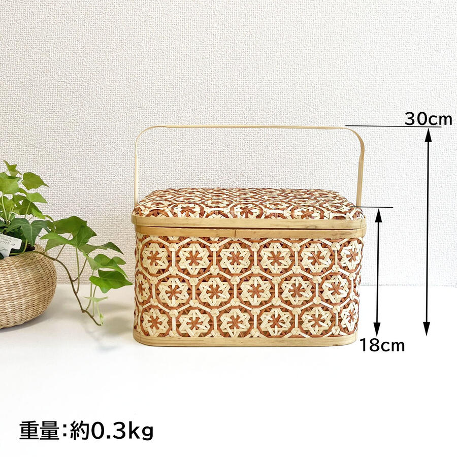 ピクニック バスケット 蓋付き 竹 スクエア ボックス ランチボックス