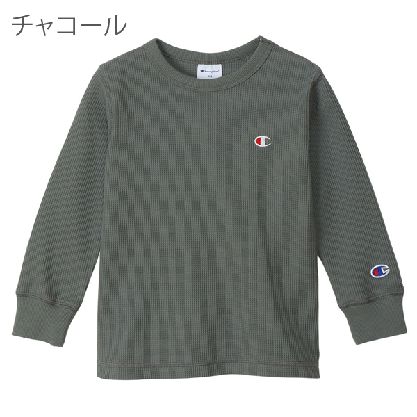 チャンピオン Champion ロンＴ キッズ 男の子 女の子 子供服 長袖 Ｔシャツ ロングスリーブTシャツ ベーシック CK-W402 ワッフル｜naturalstyle-yh｜03